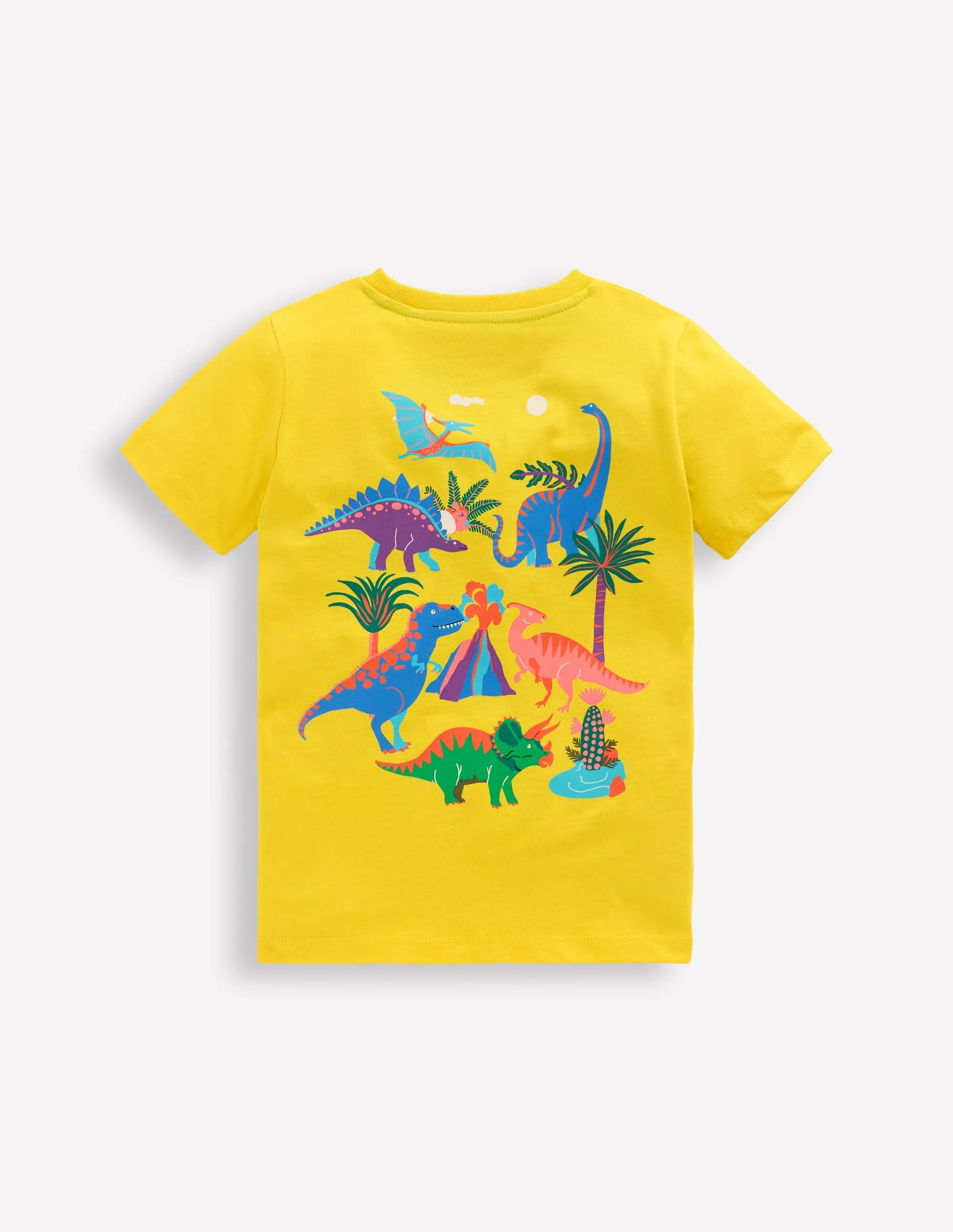 Front & Back Printed T-shirt-Pineapple Yellow Dino