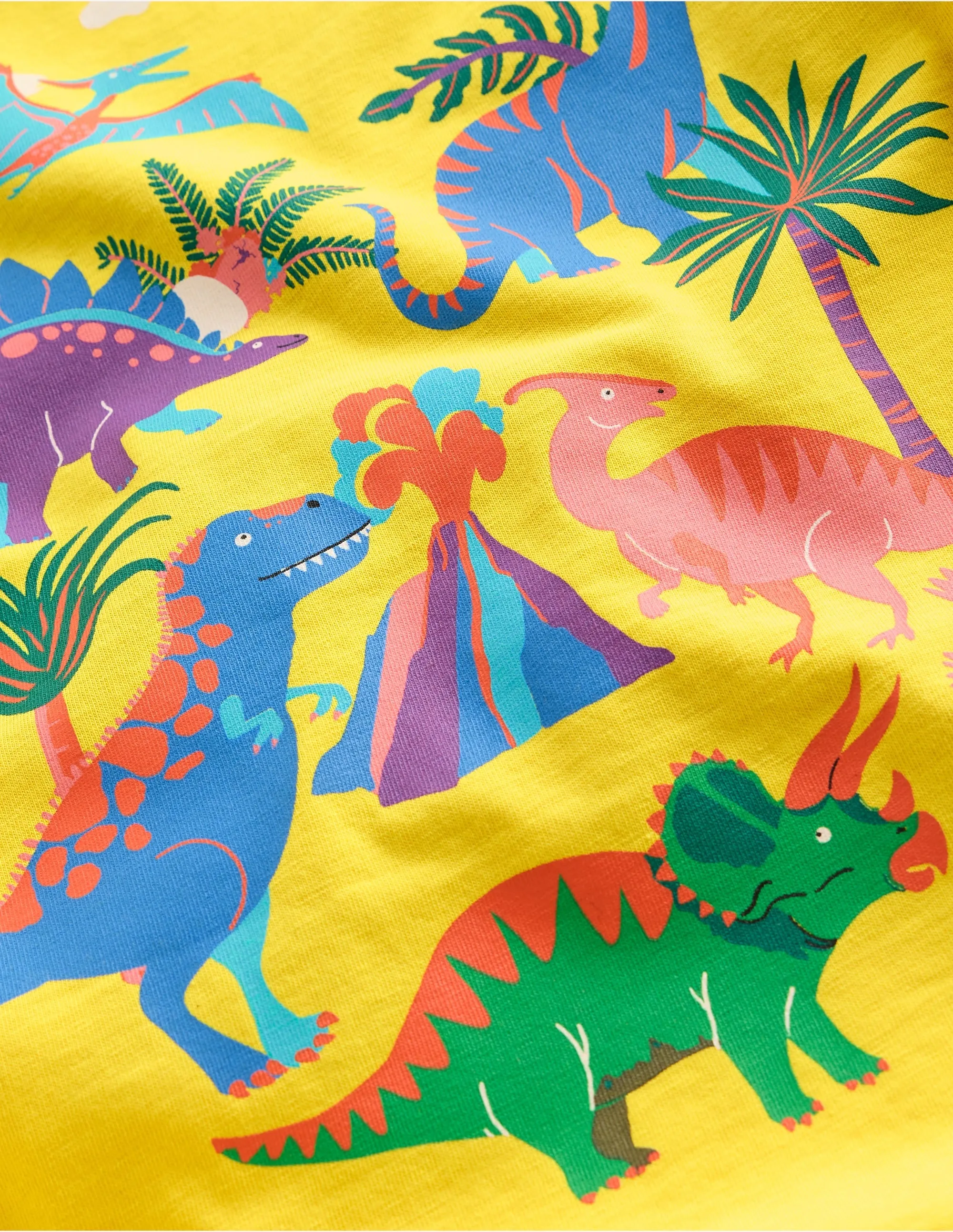 Front & Back Printed T-shirt-Pineapple Yellow Dino