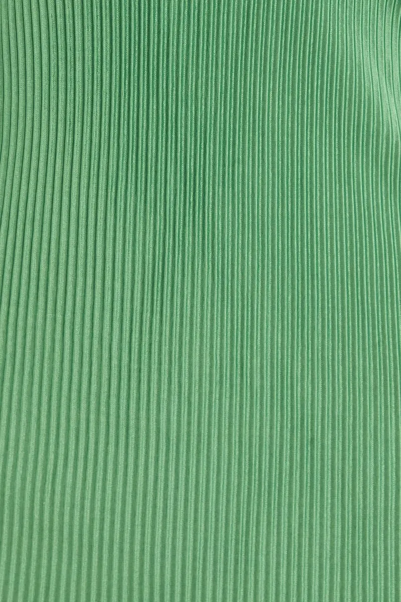 Green Plisse Dress Mini Bandeau