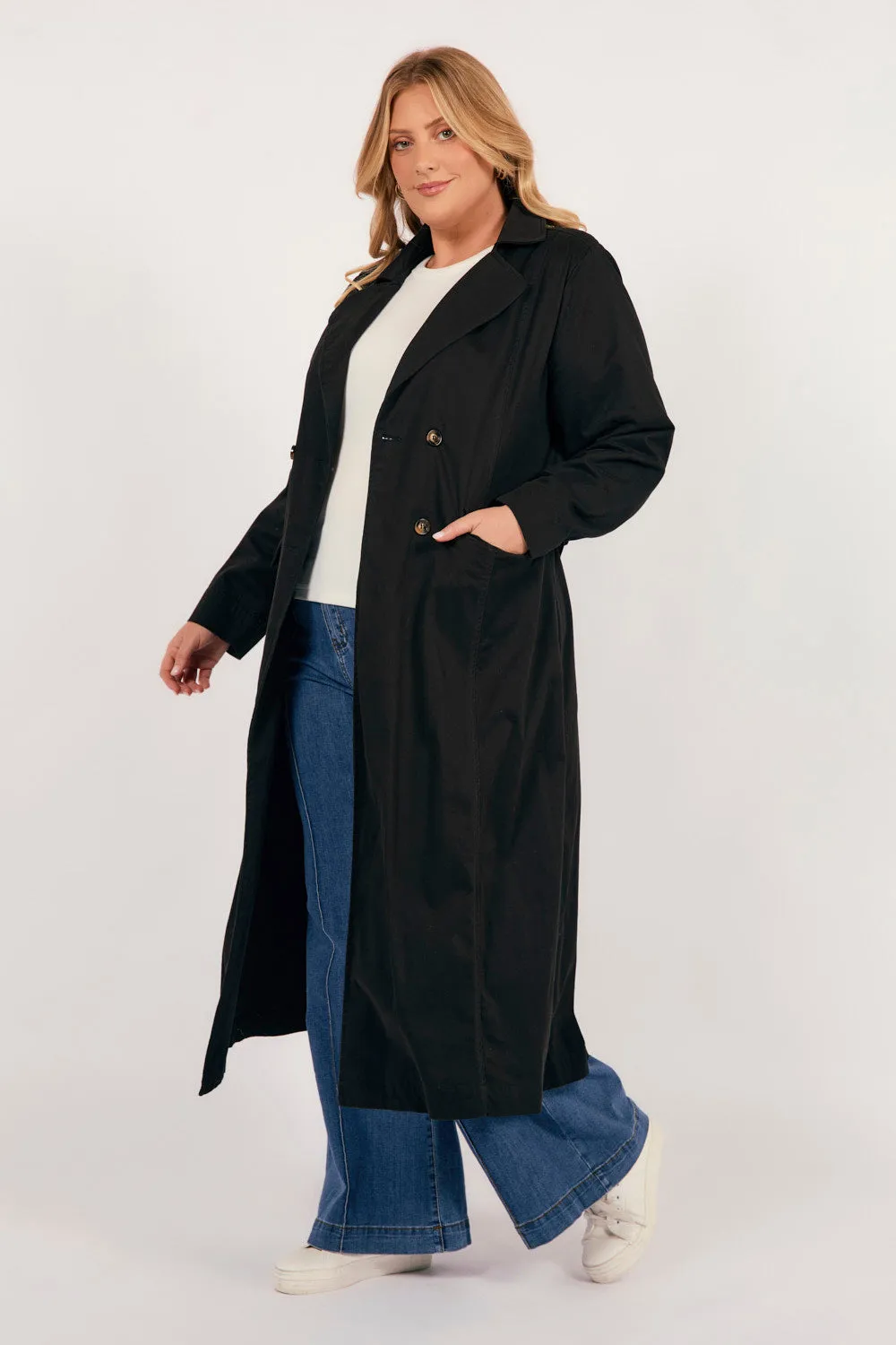 Hailey Trench Coat in Black