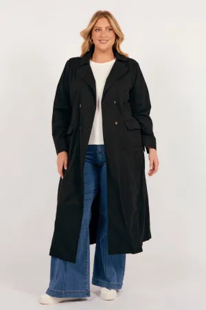 Hailey Trench Coat in Black