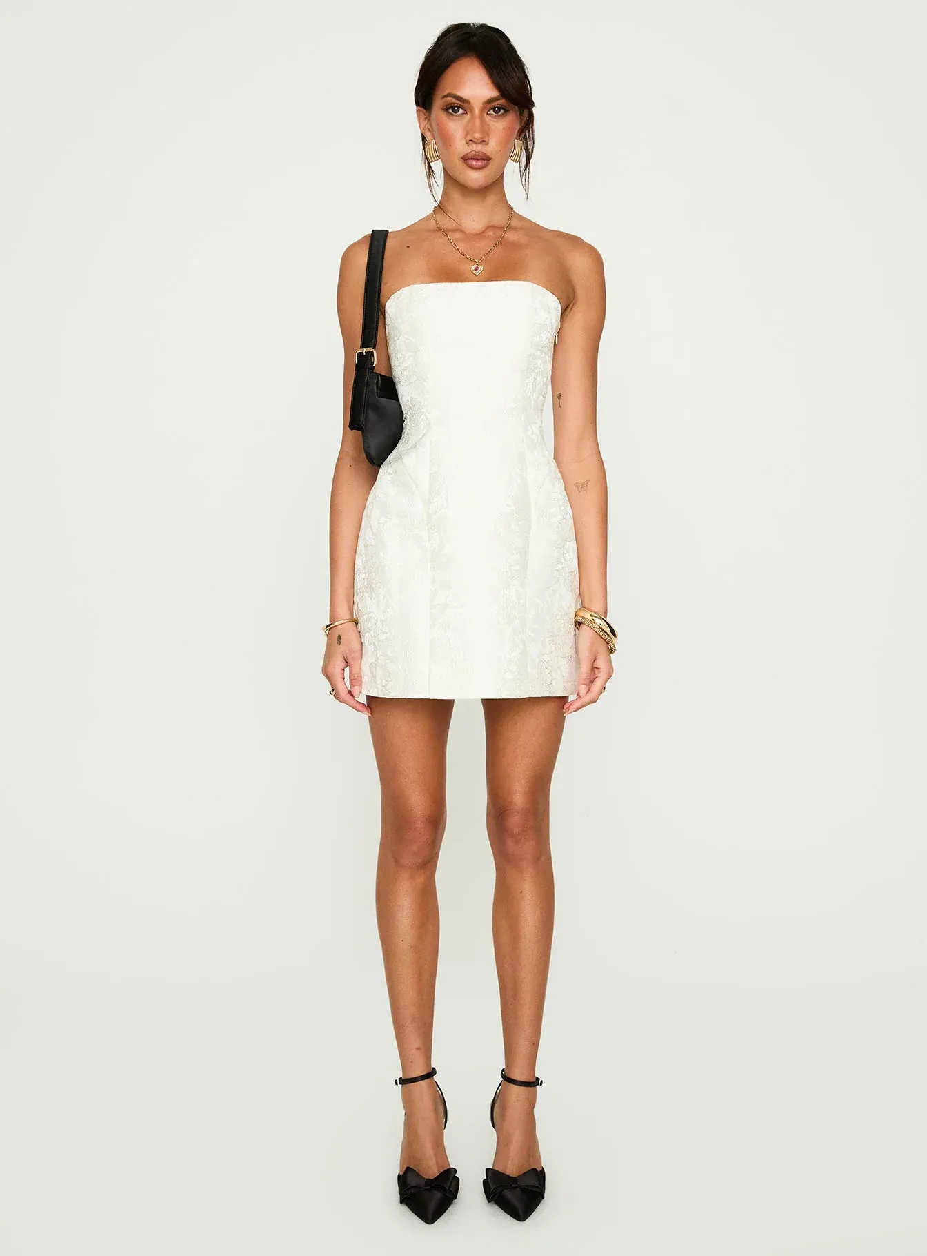 Heaven Sent Strapless Mini Dress White