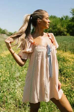 Heirloom Mini Dress in Peach Nectar