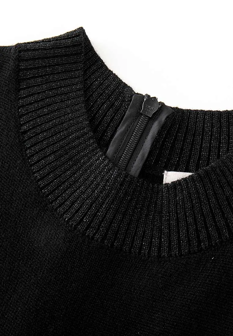 High-neck Wool Knit Ombré Dress