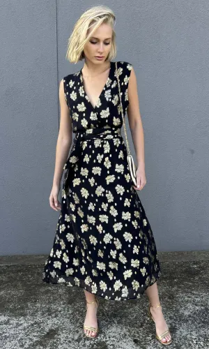 HOSS Gold Leaf Motiv Dress