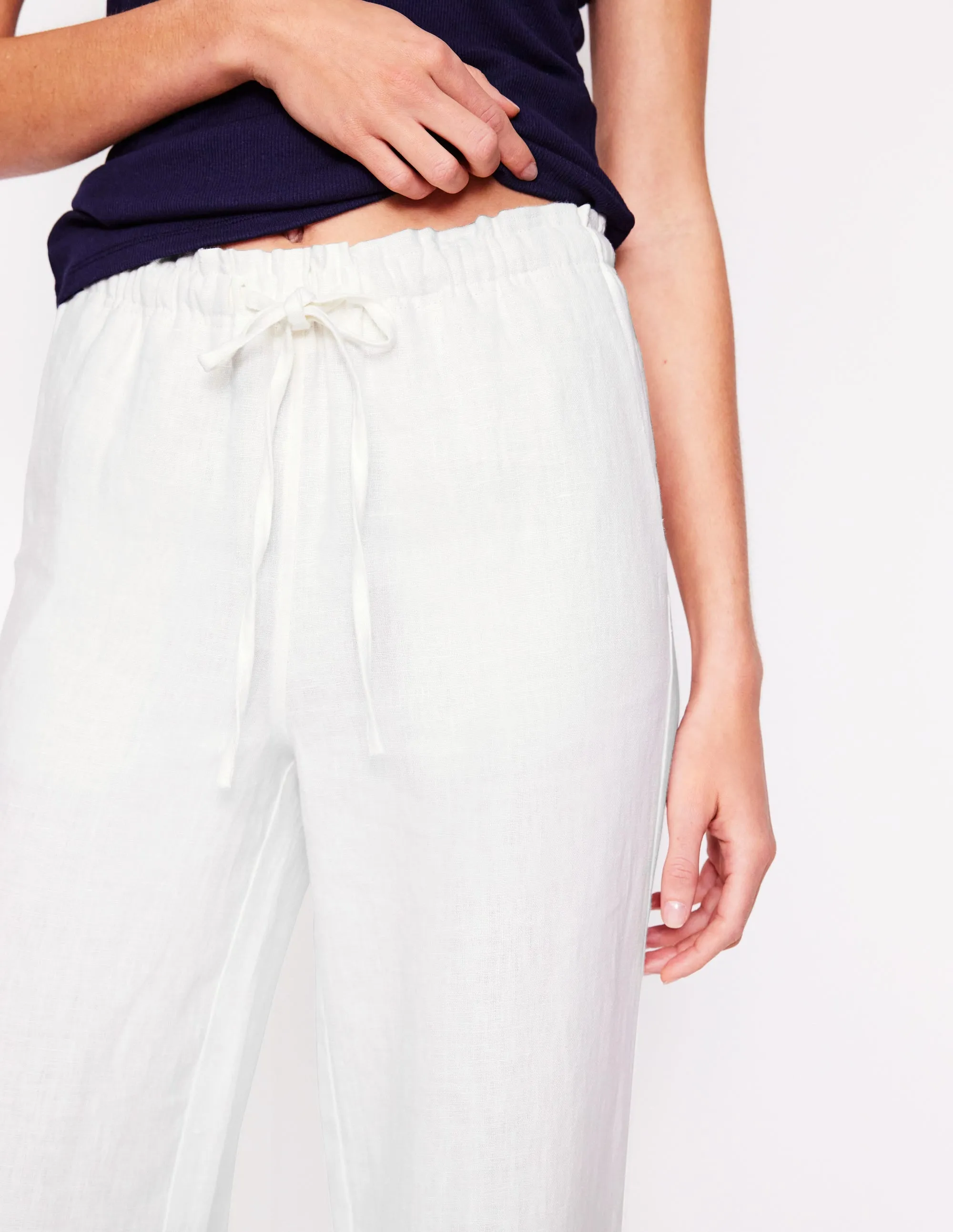Islington Linen Trousers-White