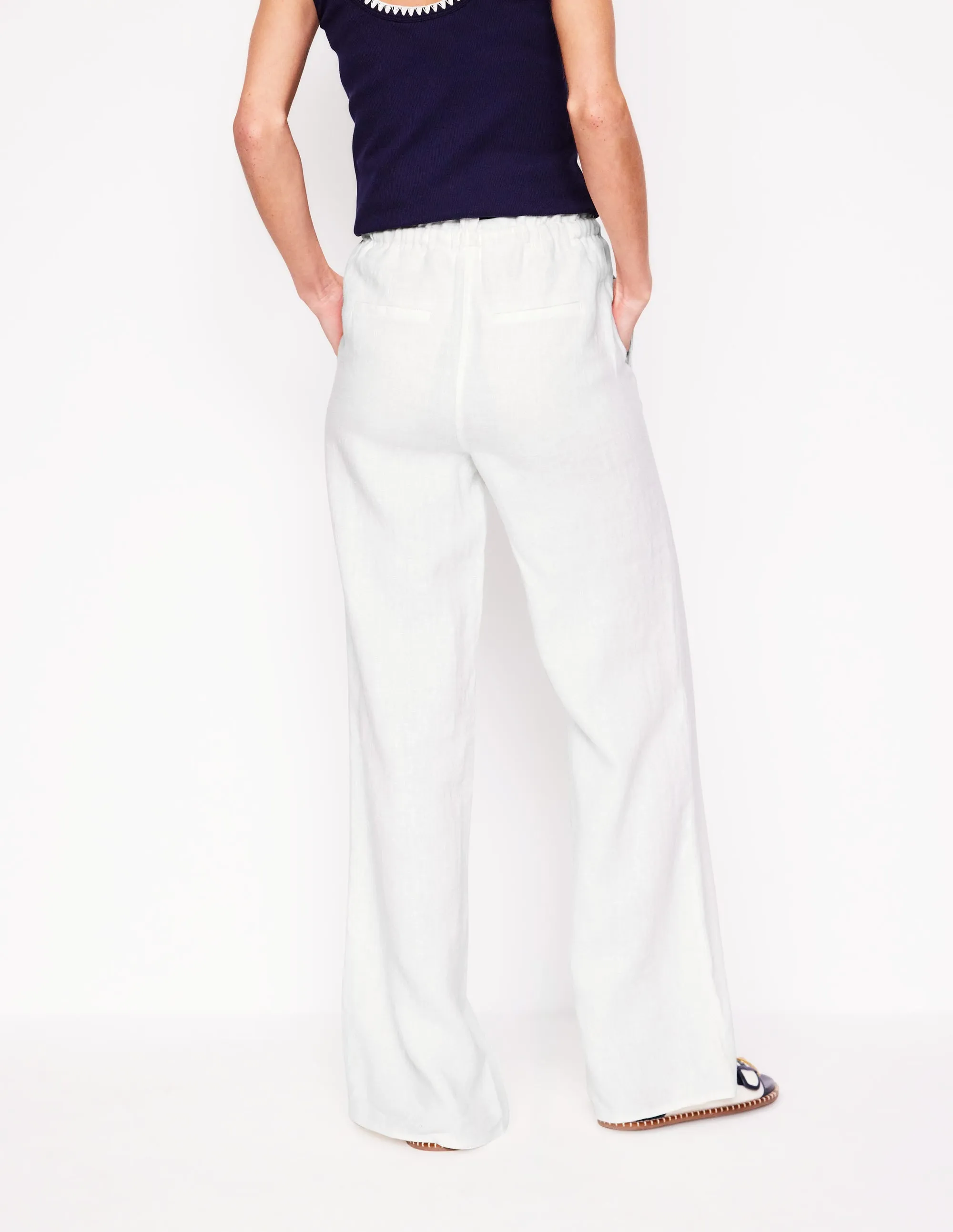 Islington Linen Trousers-White