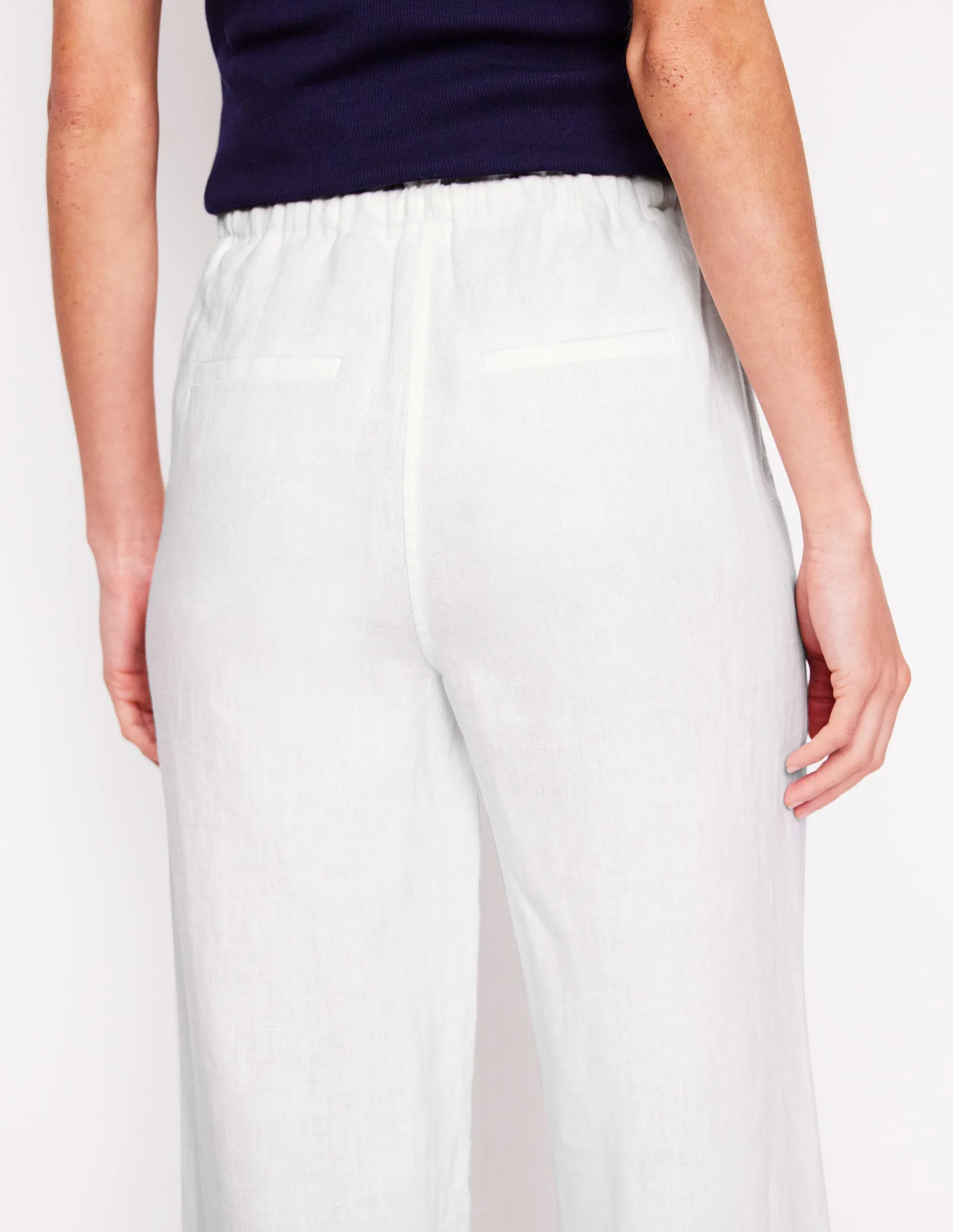 Islington Linen Trousers-White