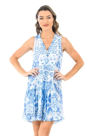 Kaia Dress Short / Periwinkle Ikat