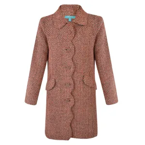 Lana Coat Orange/Brown/Cream