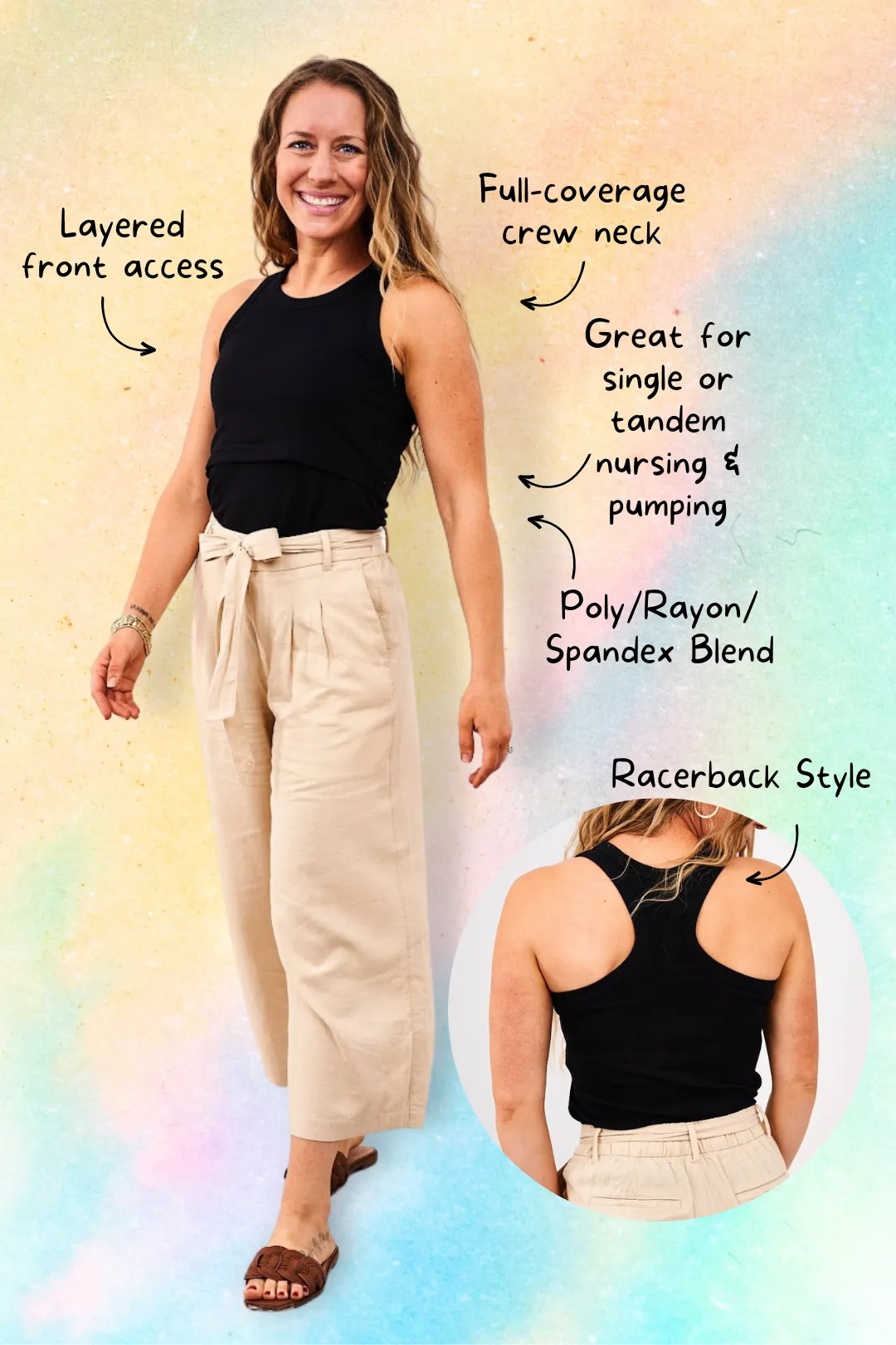 Latched Mama Racerback Ribbed Nursing Tank