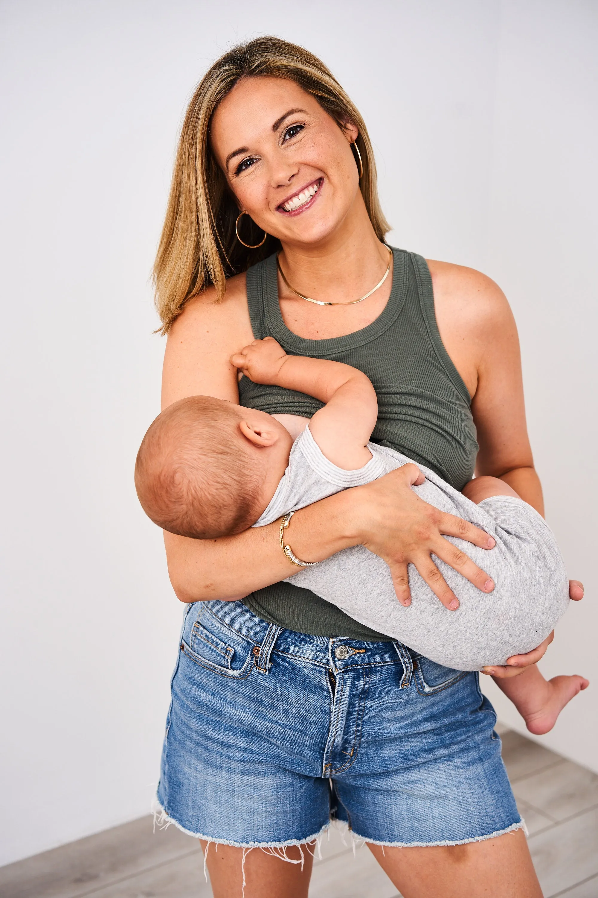 Latched Mama Racerback Ribbed Nursing Tank