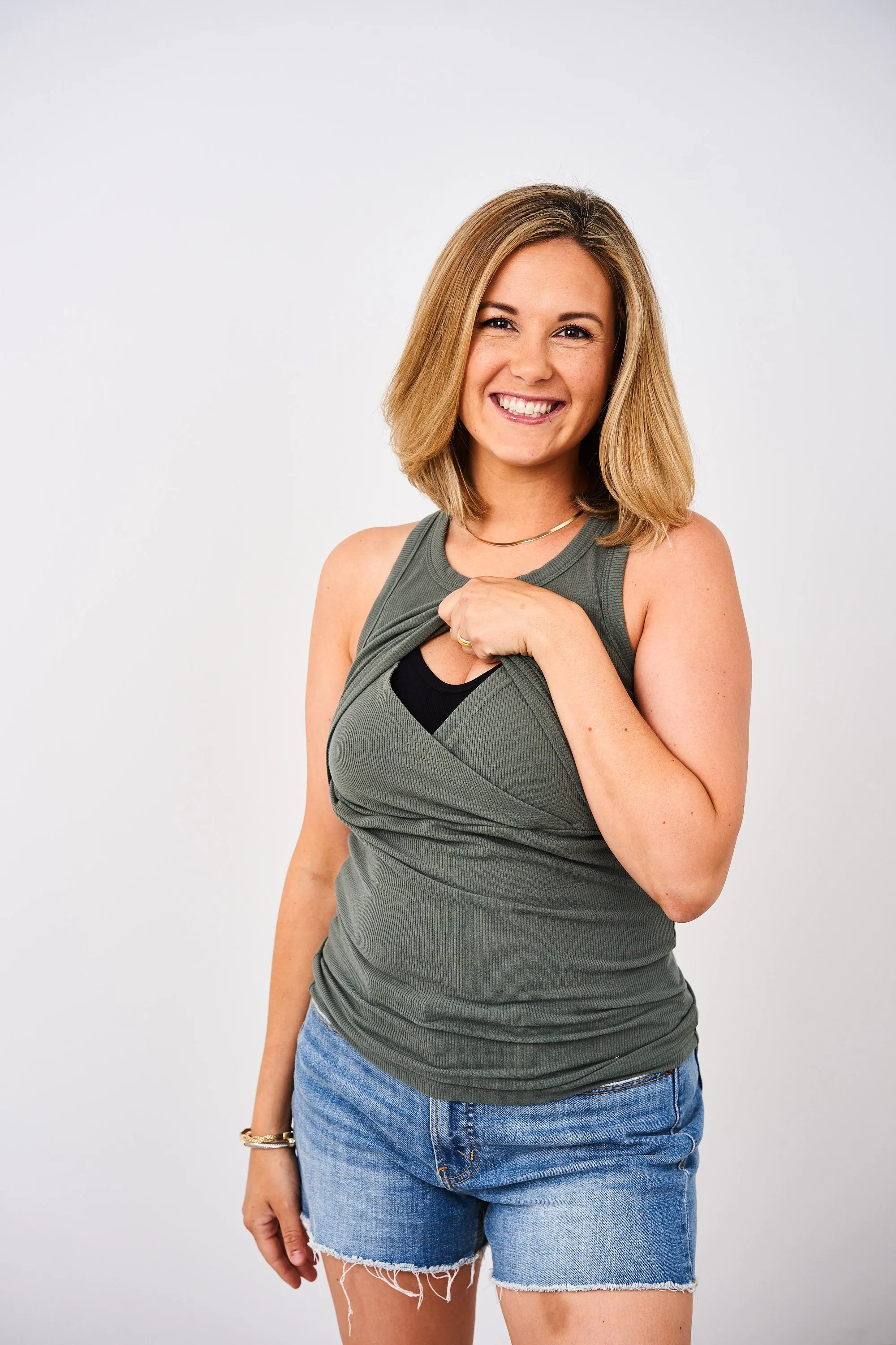 Latched Mama Racerback Ribbed Nursing Tank