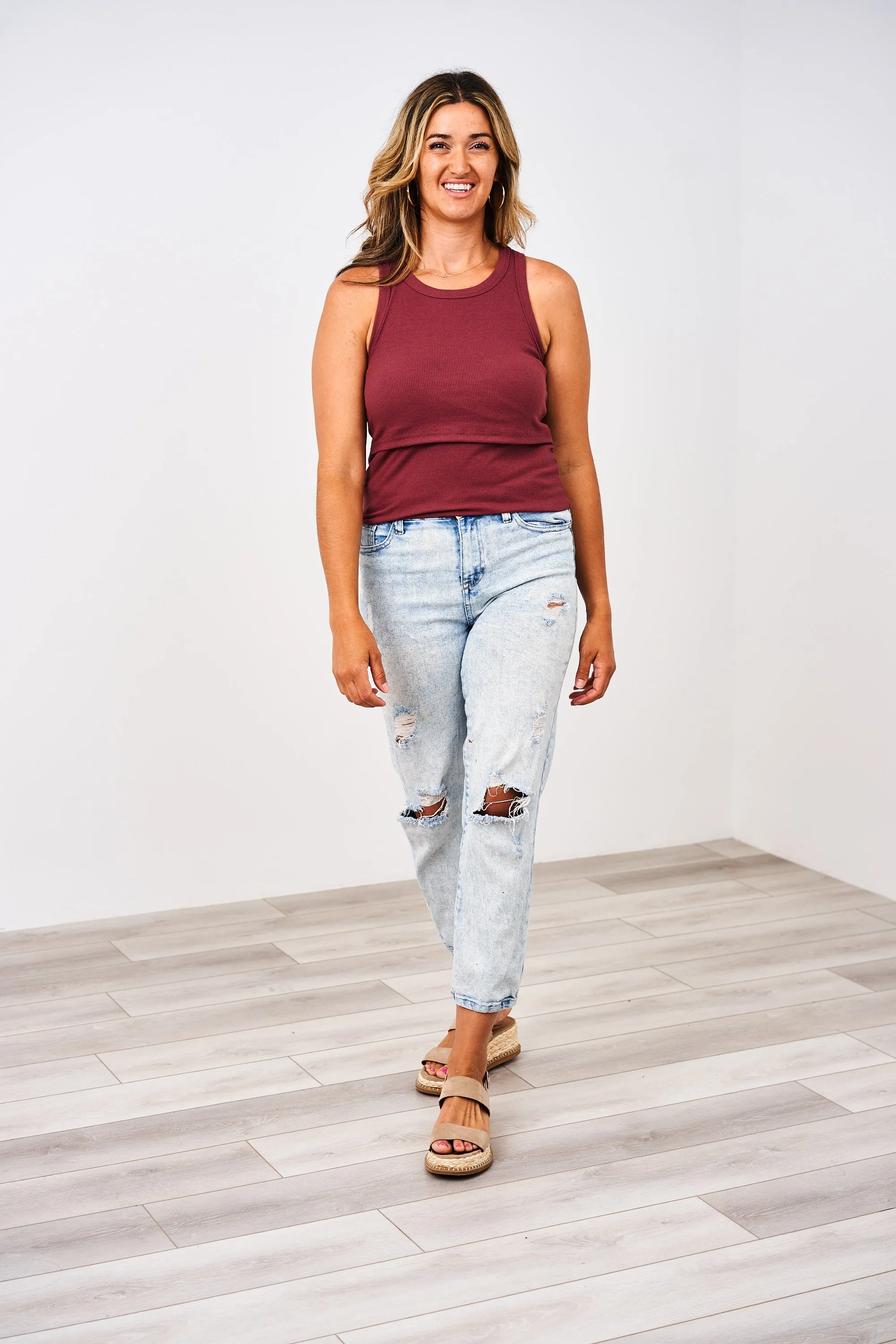 Latched Mama Racerback Ribbed Nursing Tank