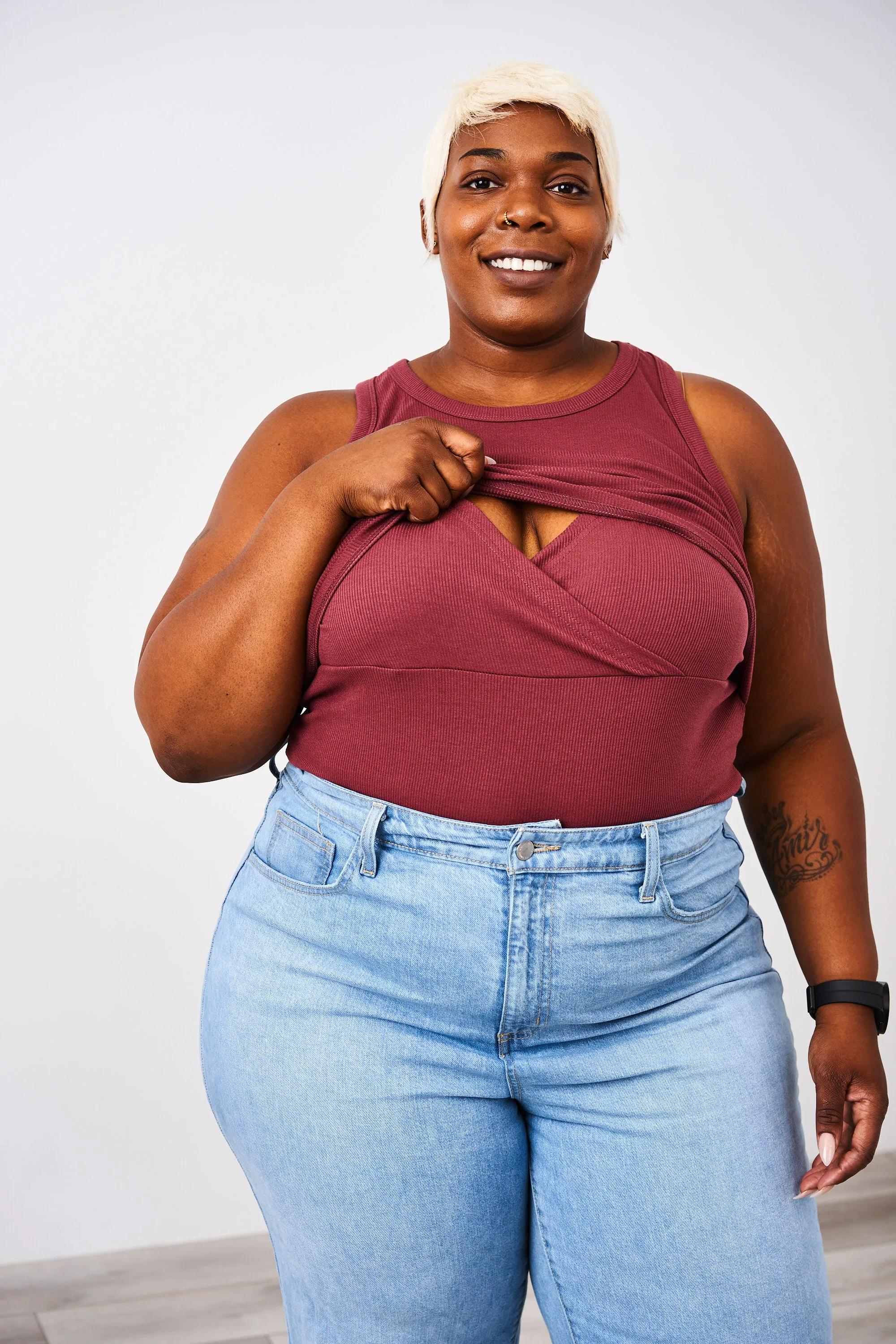 Latched Mama Racerback Ribbed Nursing Tank