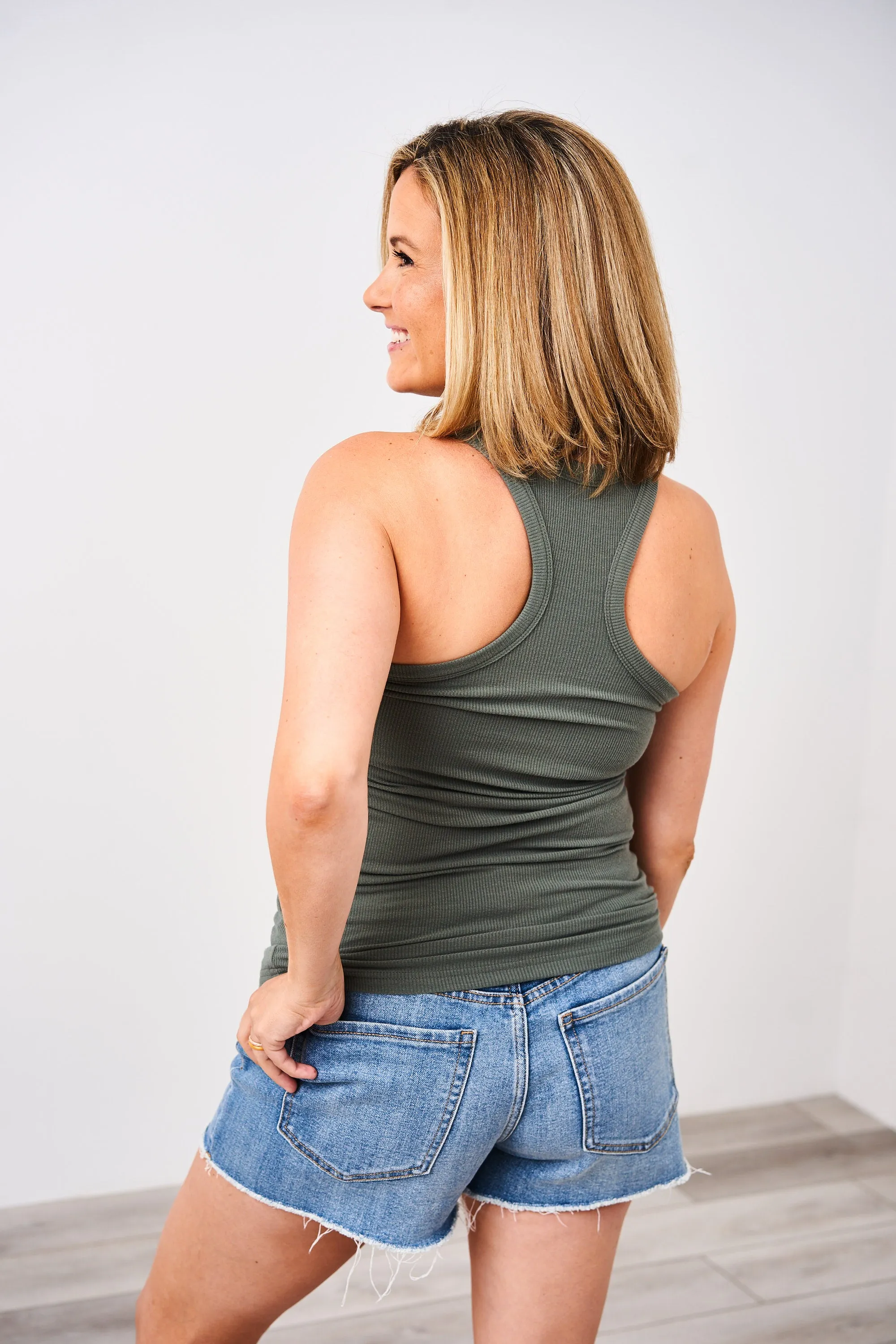 Latched Mama Racerback Ribbed Nursing Tank
