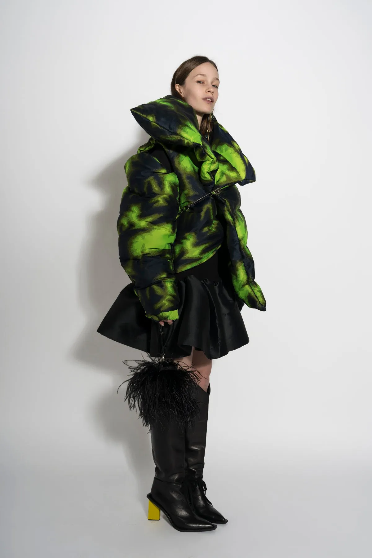 LIME TIE DYE M'A PUFFER JACKET