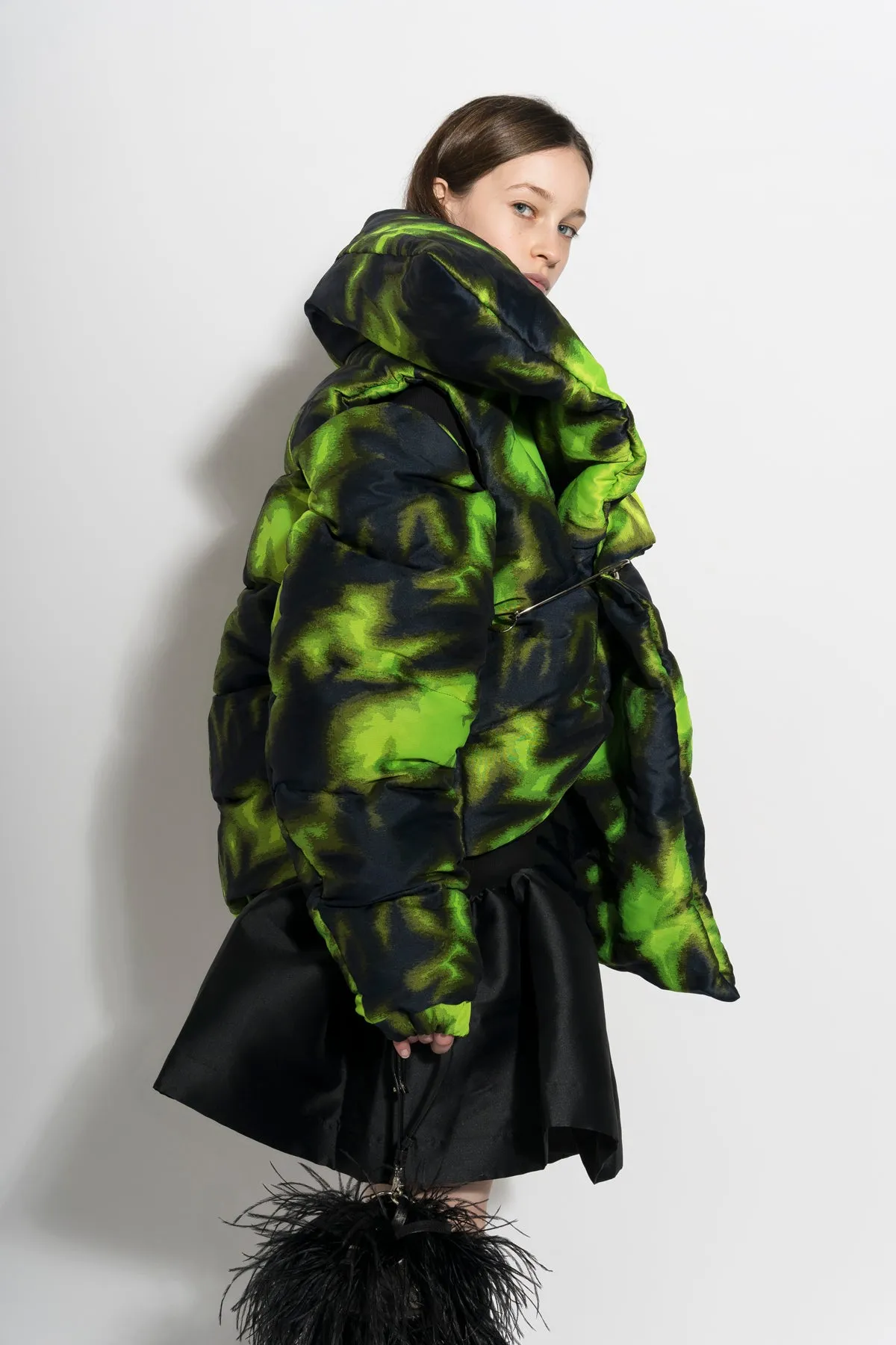LIME TIE DYE M'A PUFFER JACKET
