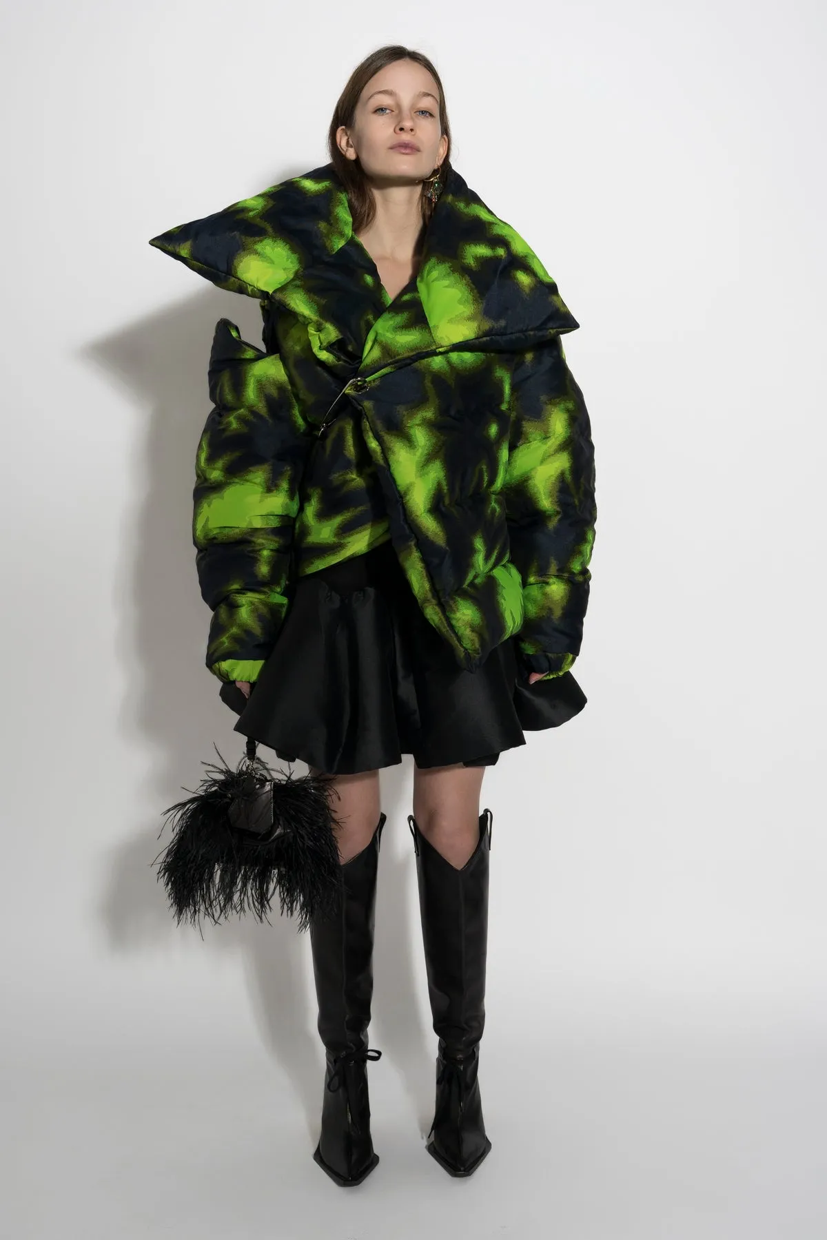 LIME TIE DYE M'A PUFFER JACKET