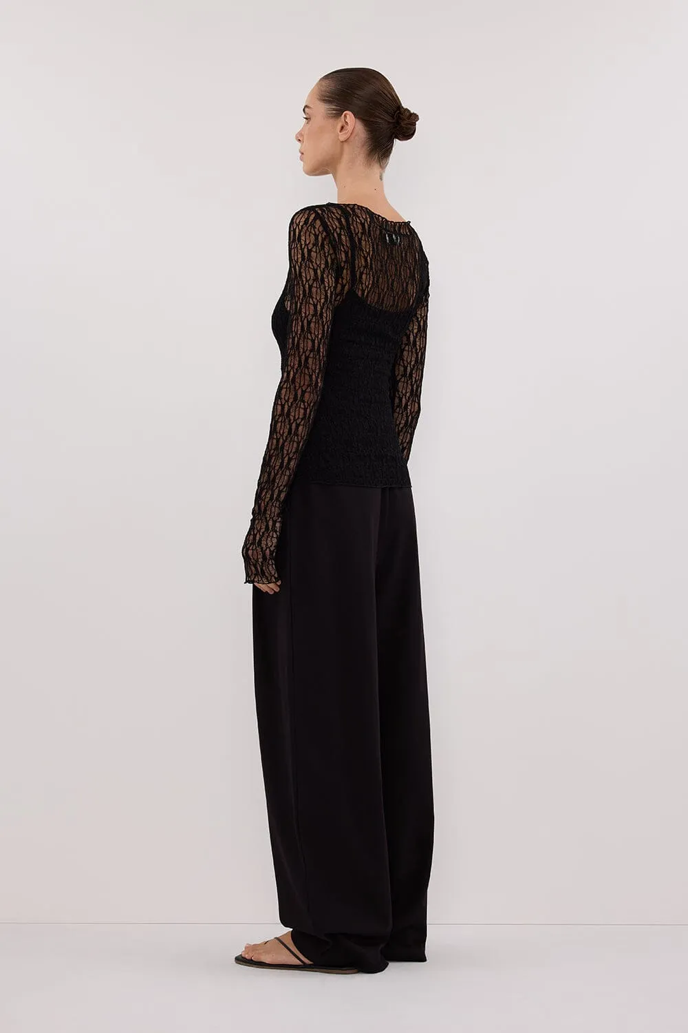 LIZZIE BLACK LACE LONG SLEEVE TOP