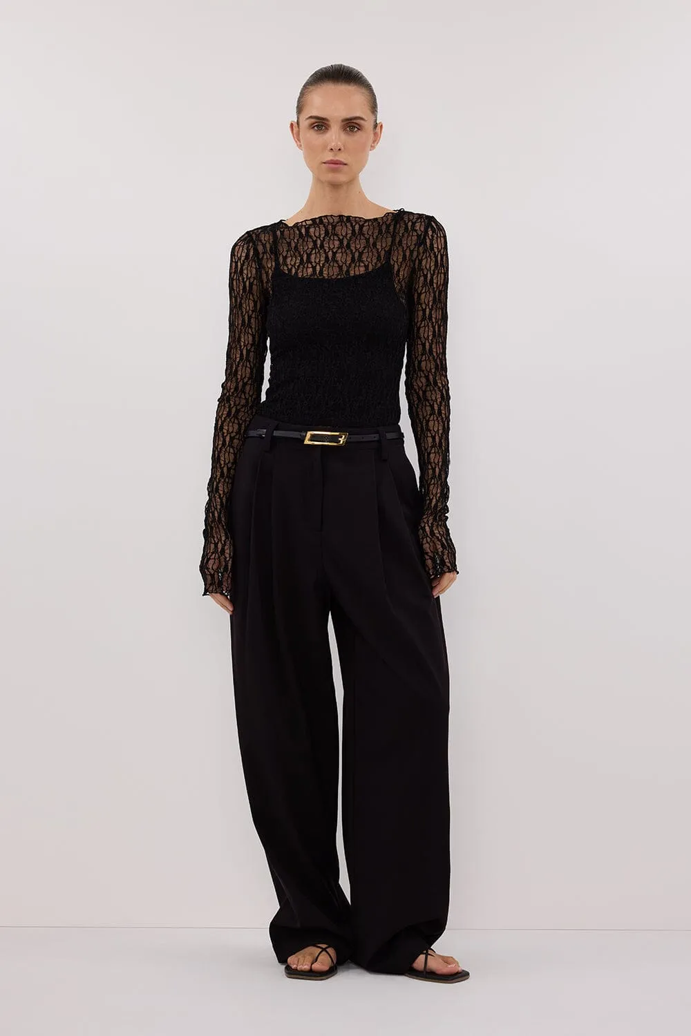 LIZZIE BLACK LACE LONG SLEEVE TOP