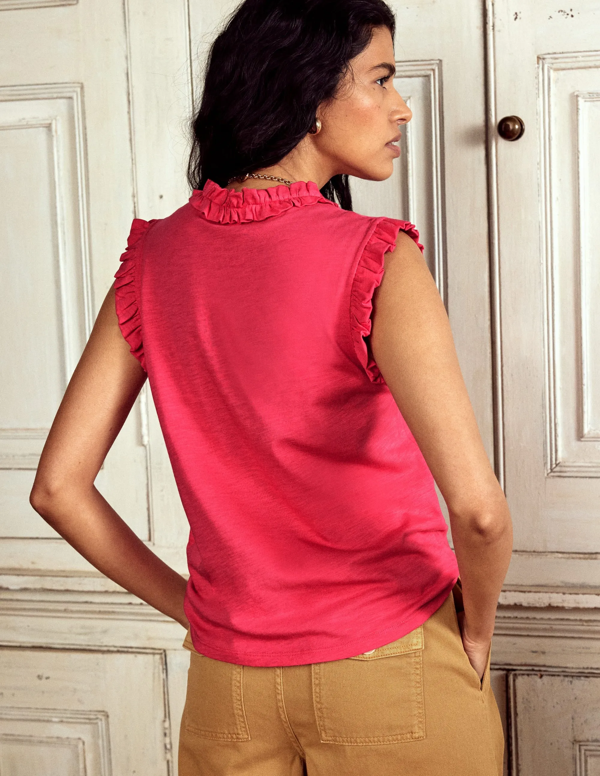 Lola Sleeveless Top-Rethink Pink