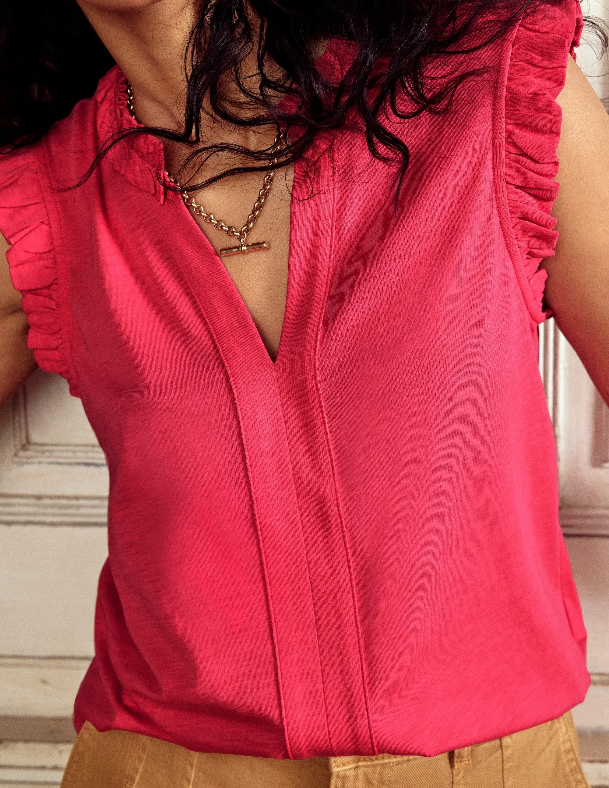 Lola Sleeveless Top-Rethink Pink