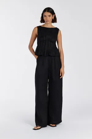 MANA BLACK PINTUCK TOP