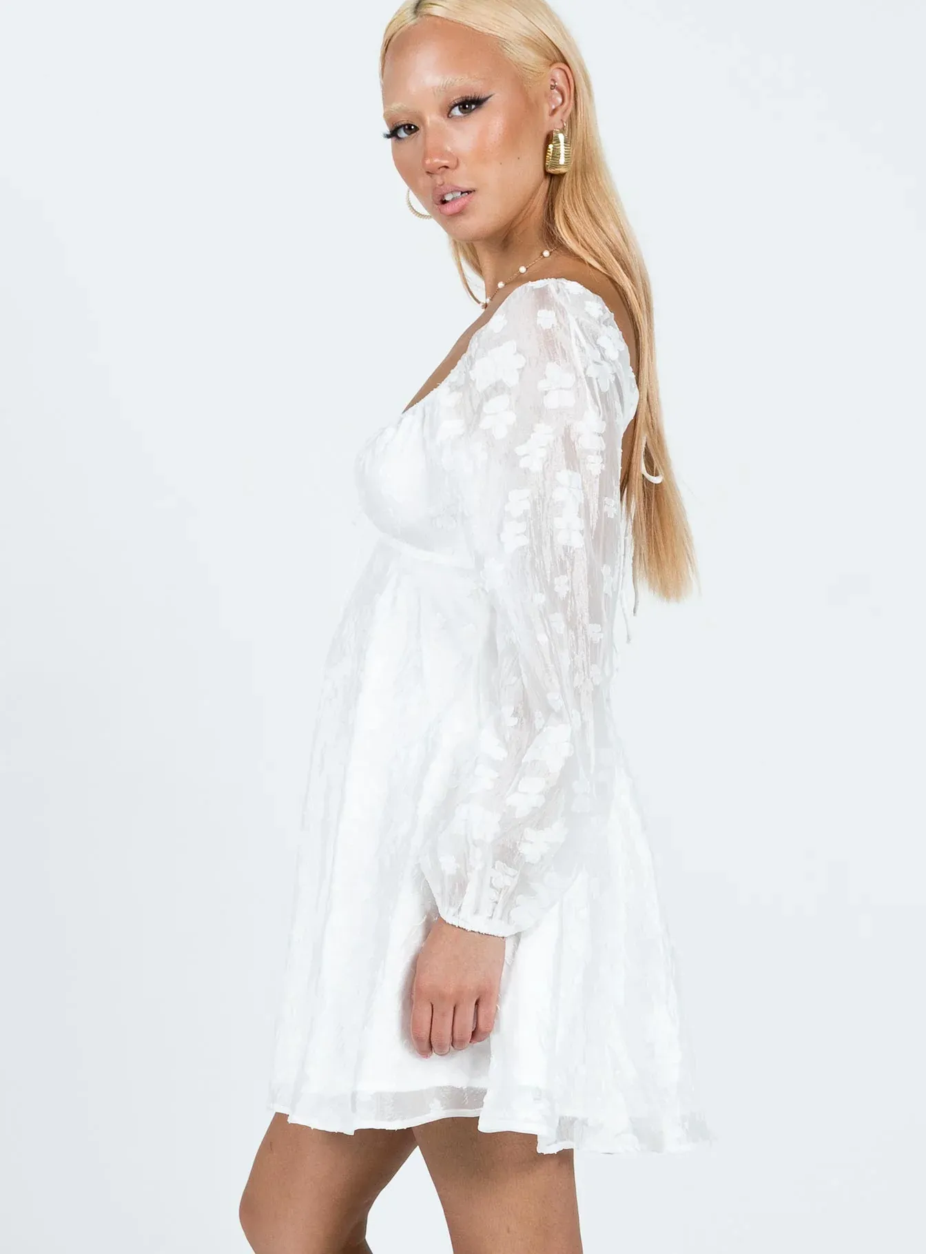 Marceau Long Sleeve Mini Dress White