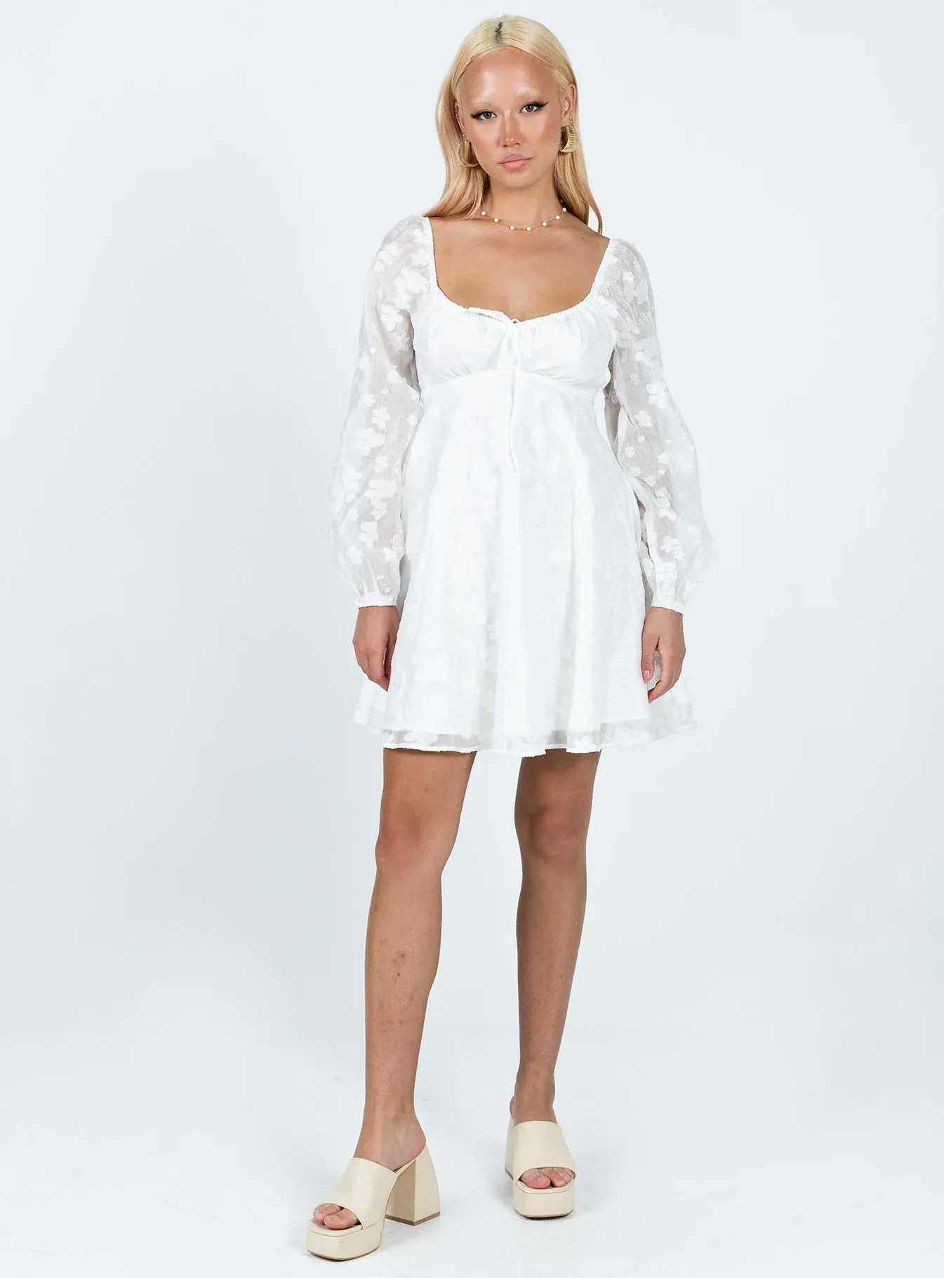 Marceau Long Sleeve Mini Dress White