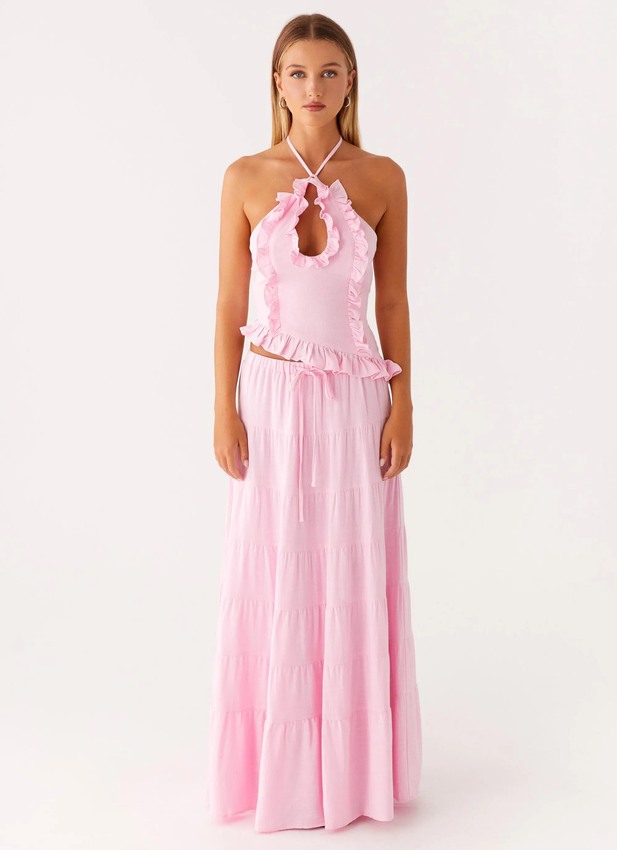 Mariella Linen Top - Pink