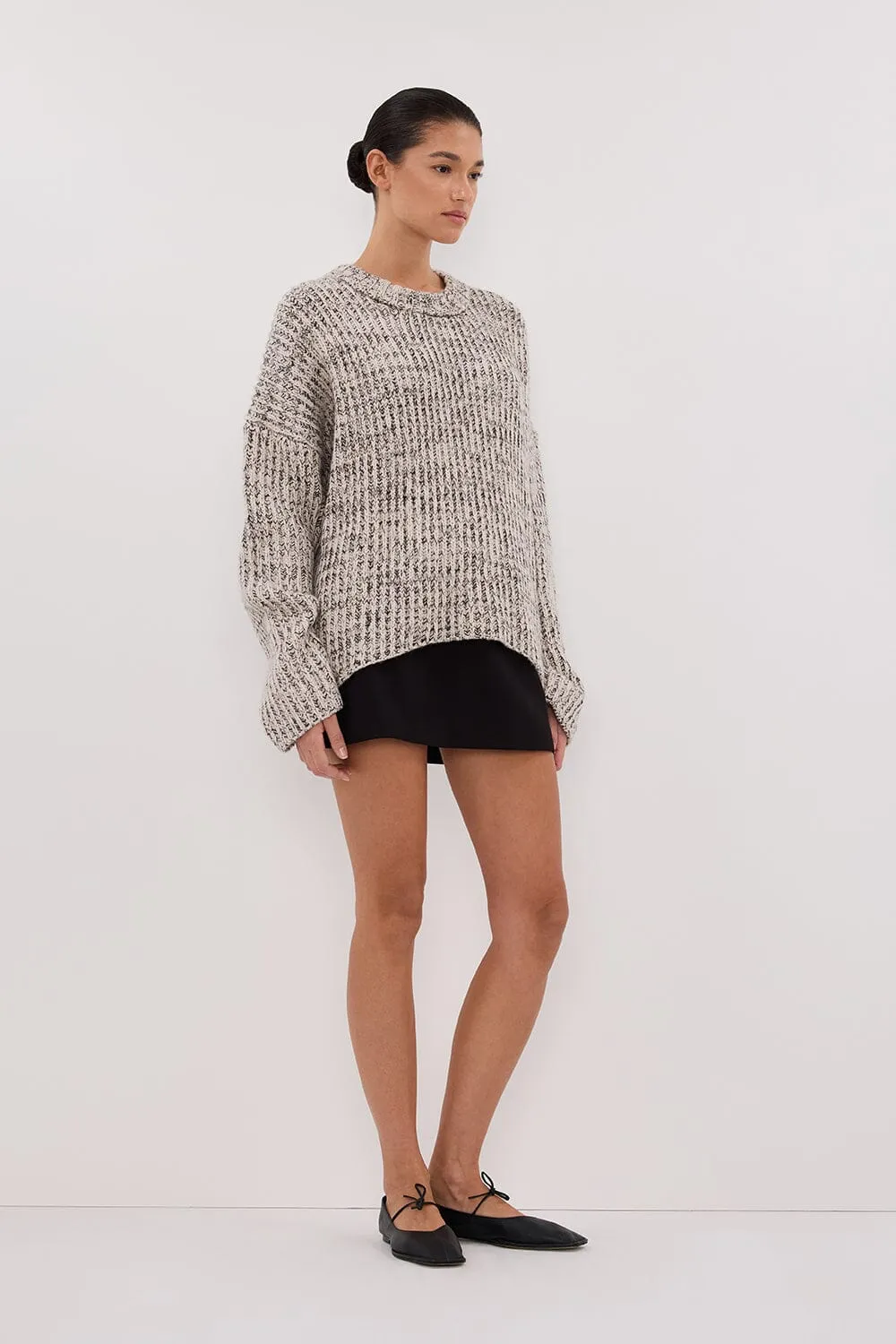 MARLEY IVORY CHOC SPECKLE JUMPER