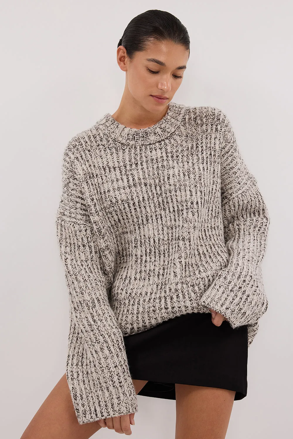 MARLEY IVORY CHOC SPECKLE JUMPER