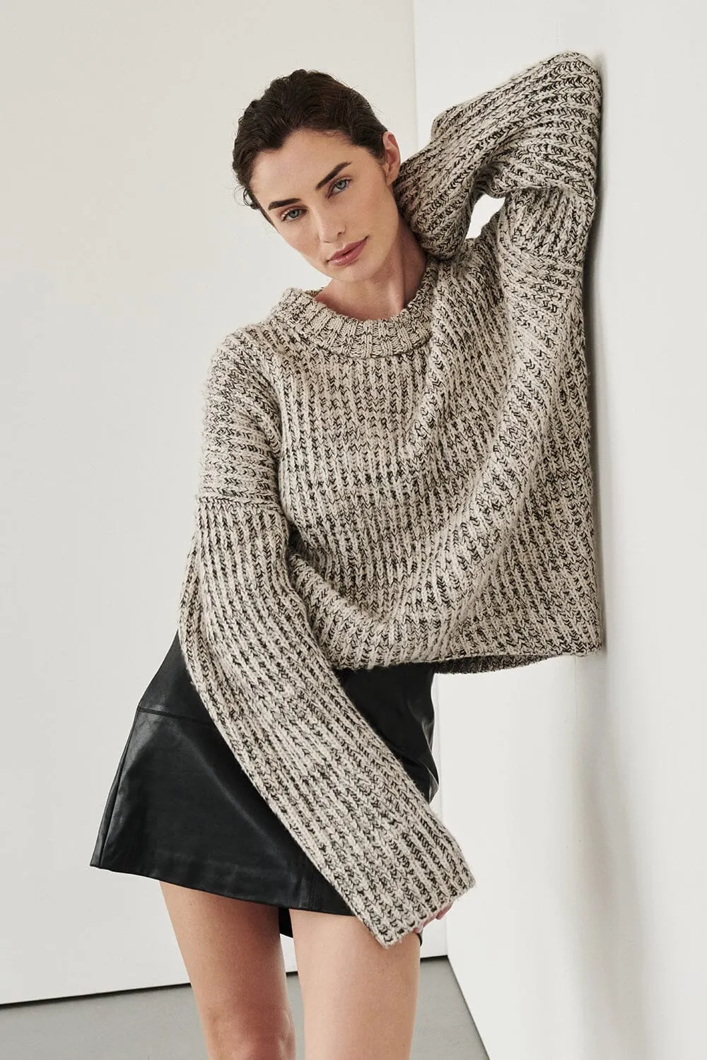 MARLEY IVORY CHOC SPECKLE JUMPER