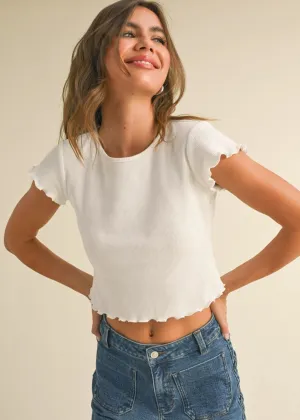 Mel Waffle Top - White