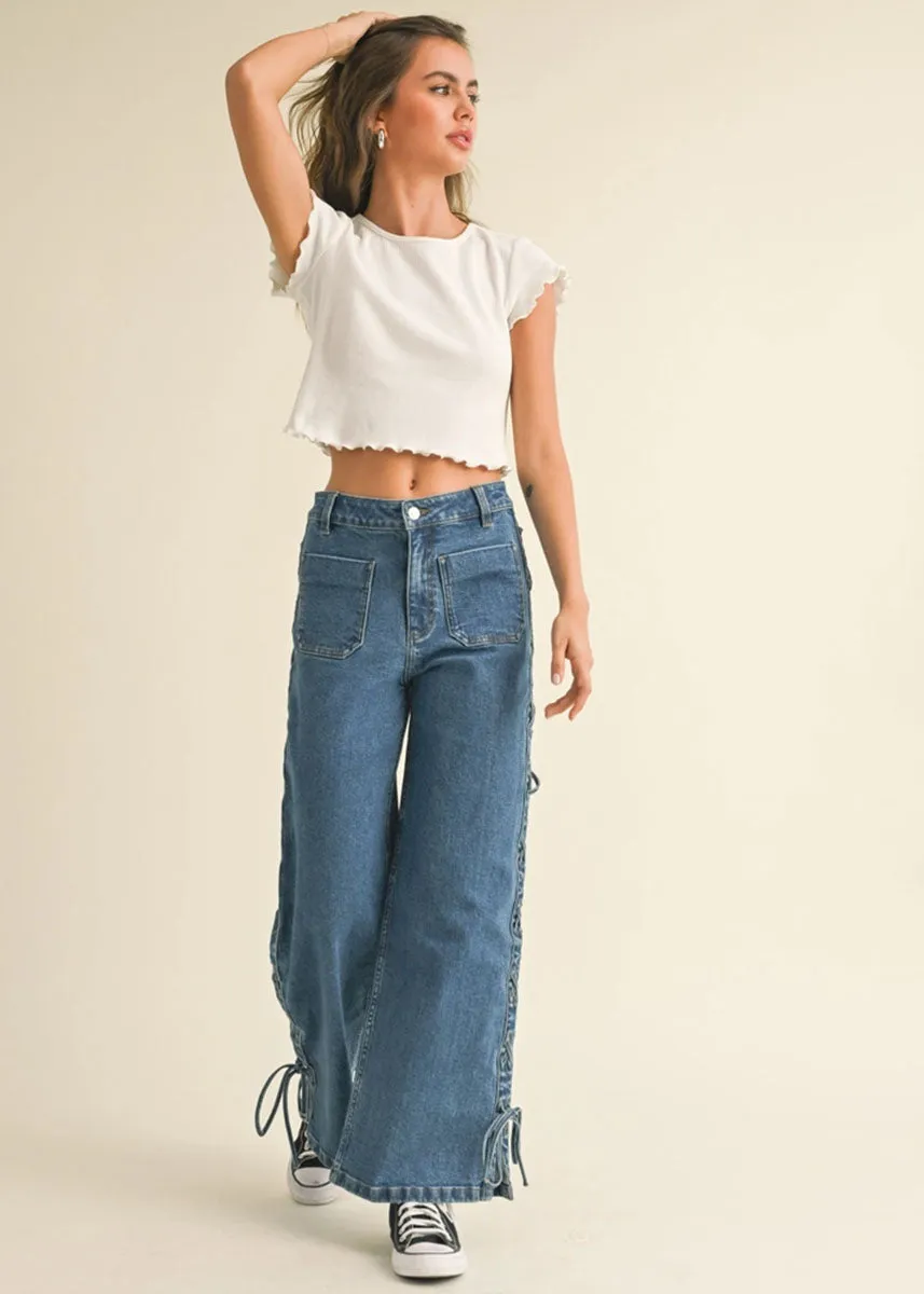 Mel Waffle Top - White