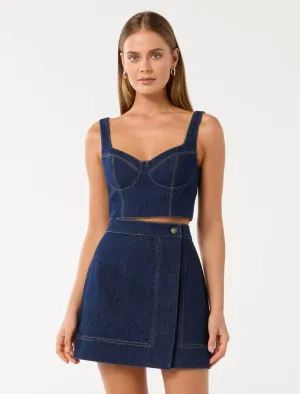 Melinda Denim Corset Top