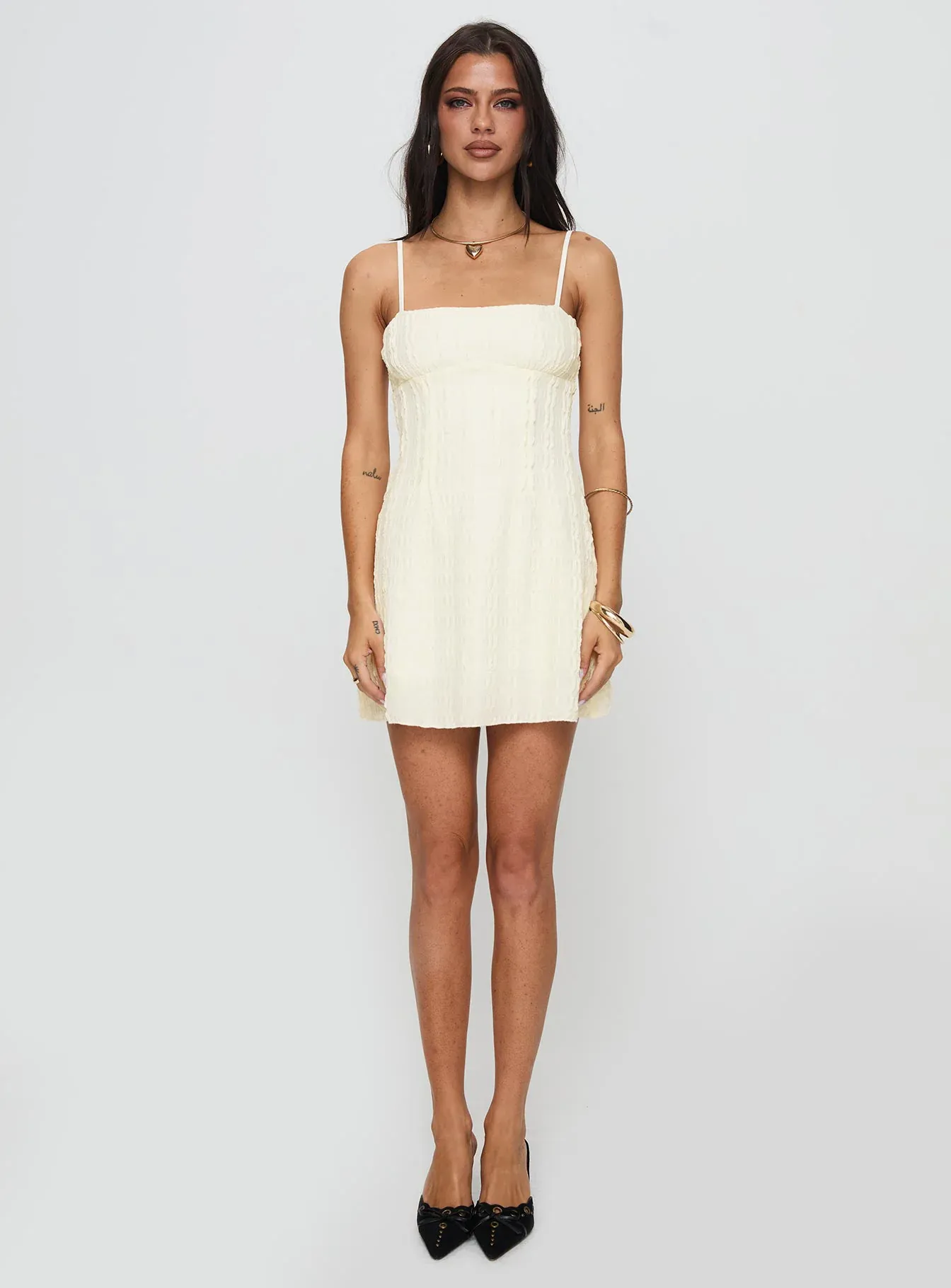 Melrose Nights Mini Dress Cream