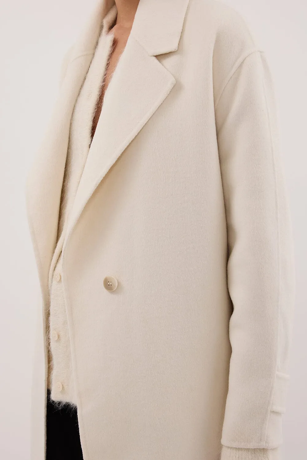 MILES CREAM WOOL WRAP COAT