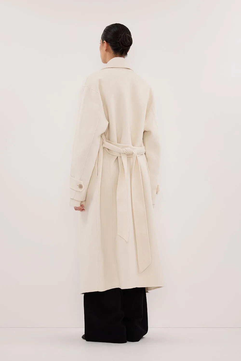 MILES CREAM WOOL WRAP COAT