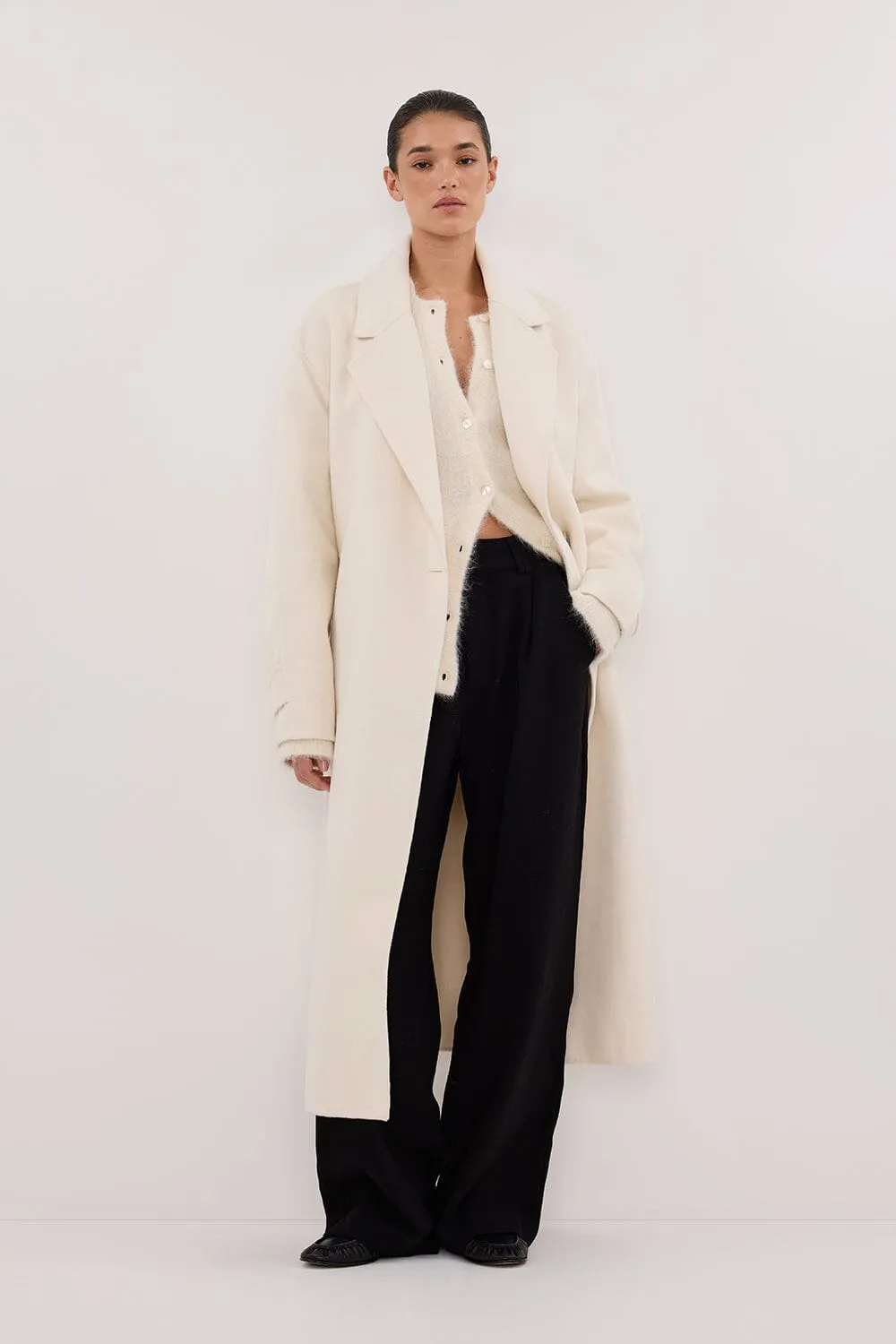 MILES CREAM WOOL WRAP COAT