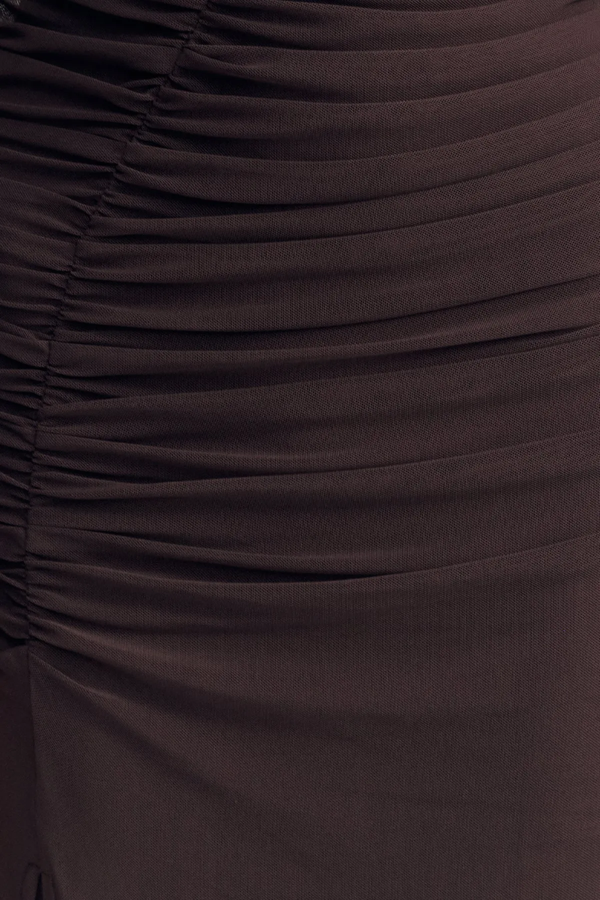 MIRA GATHERED MAXI DRESS - GANACHE