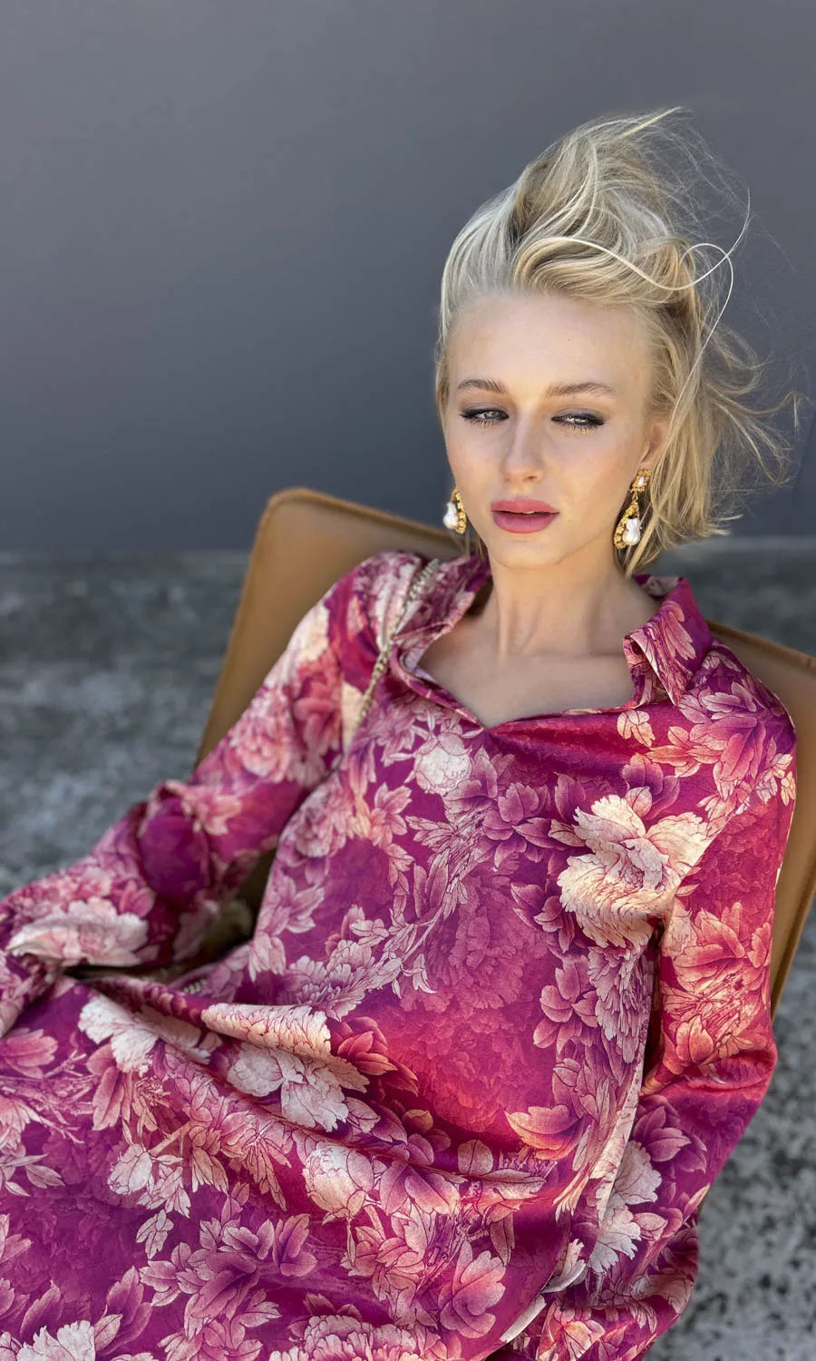 Momoni Miyagi Dress - Silk Satin Floral