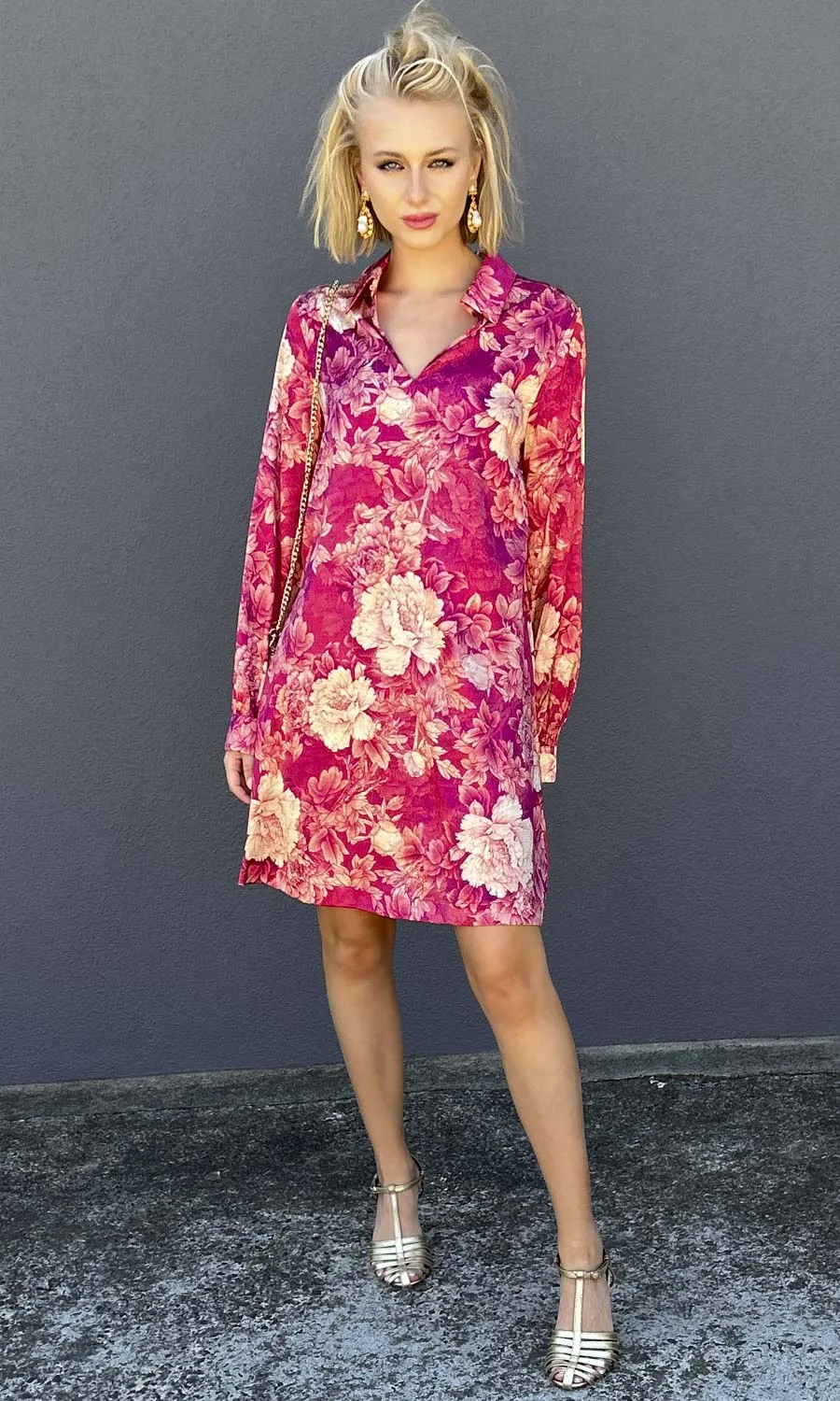 Momoni Miyagi Dress - Silk Satin Floral