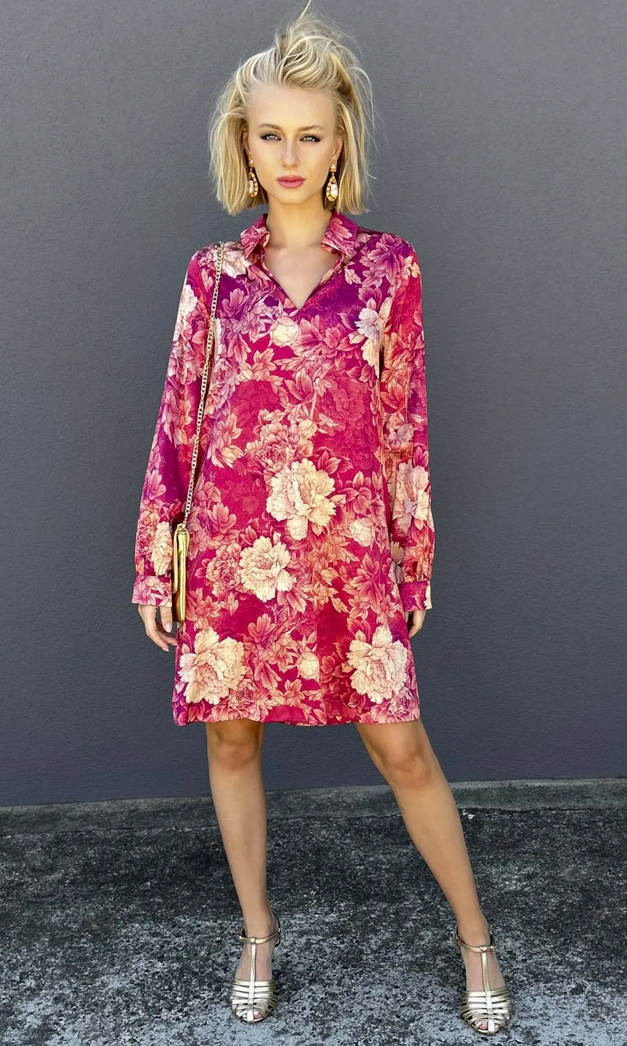 Momoni Miyagi Dress - Silk Satin Floral