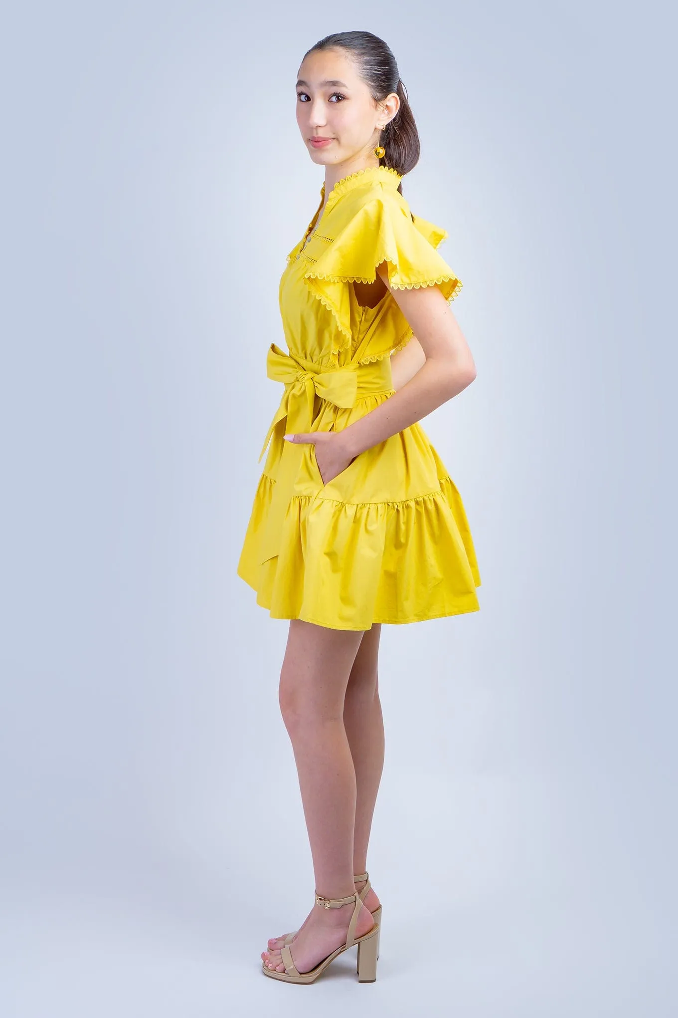 Mustard Fit and Flare Dress