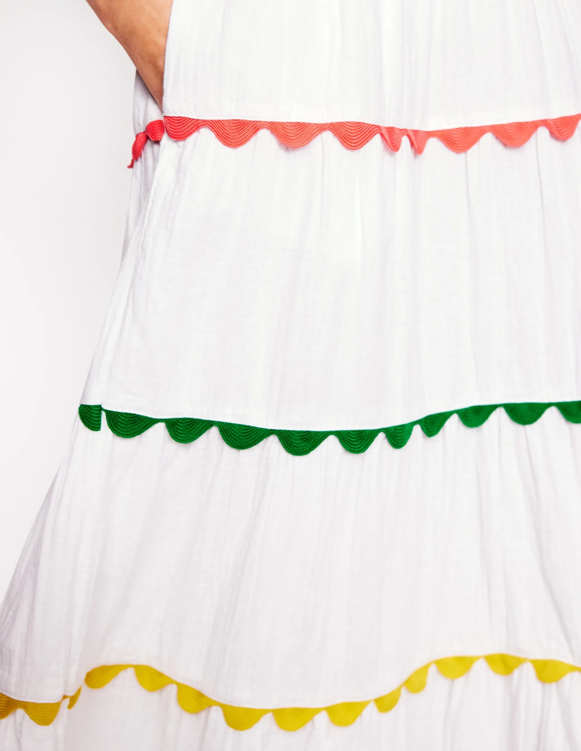 Nadia Double Cloth Maxi Skirt-White