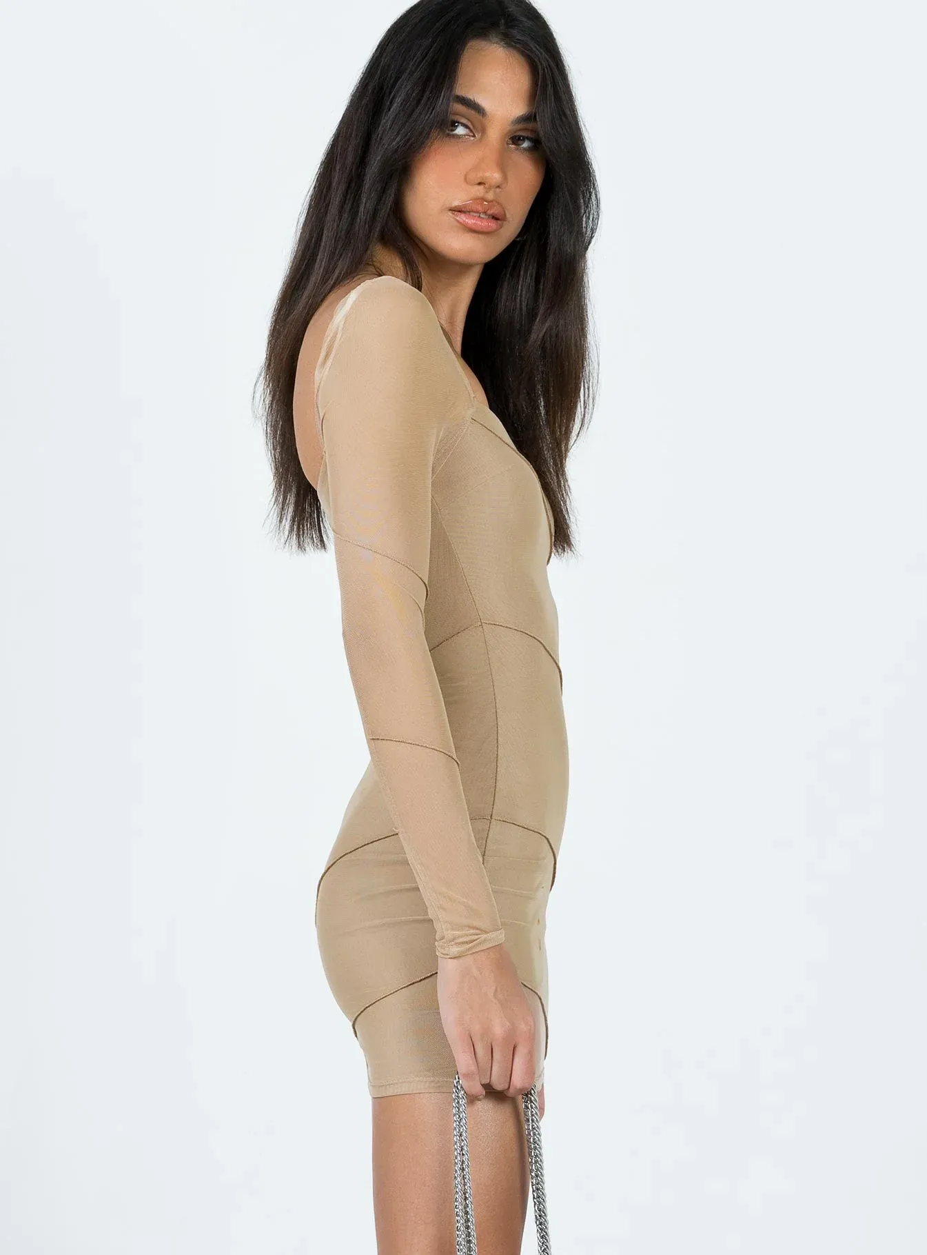 Navaline Mini Dress Beige