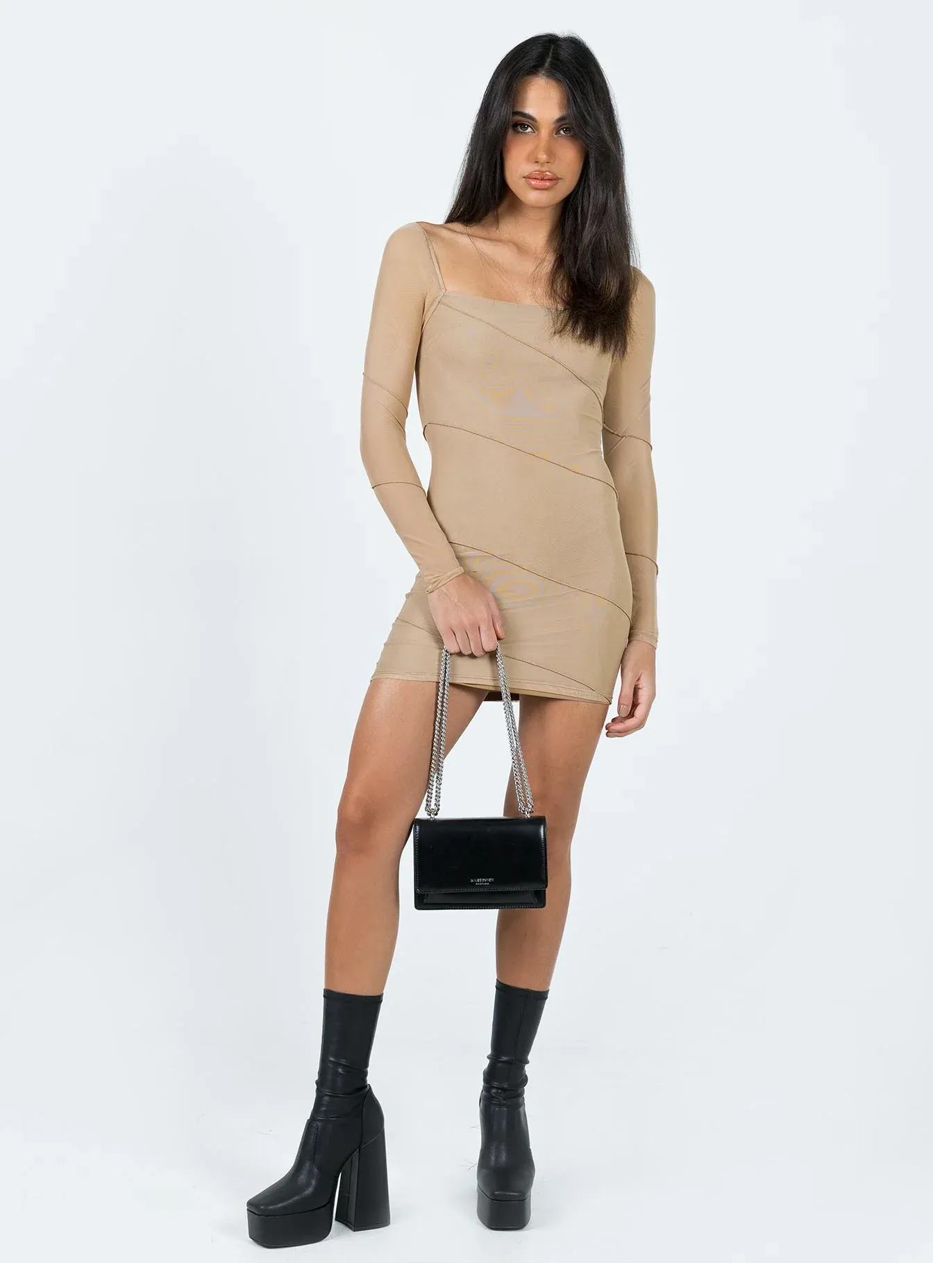 Navaline Mini Dress Beige