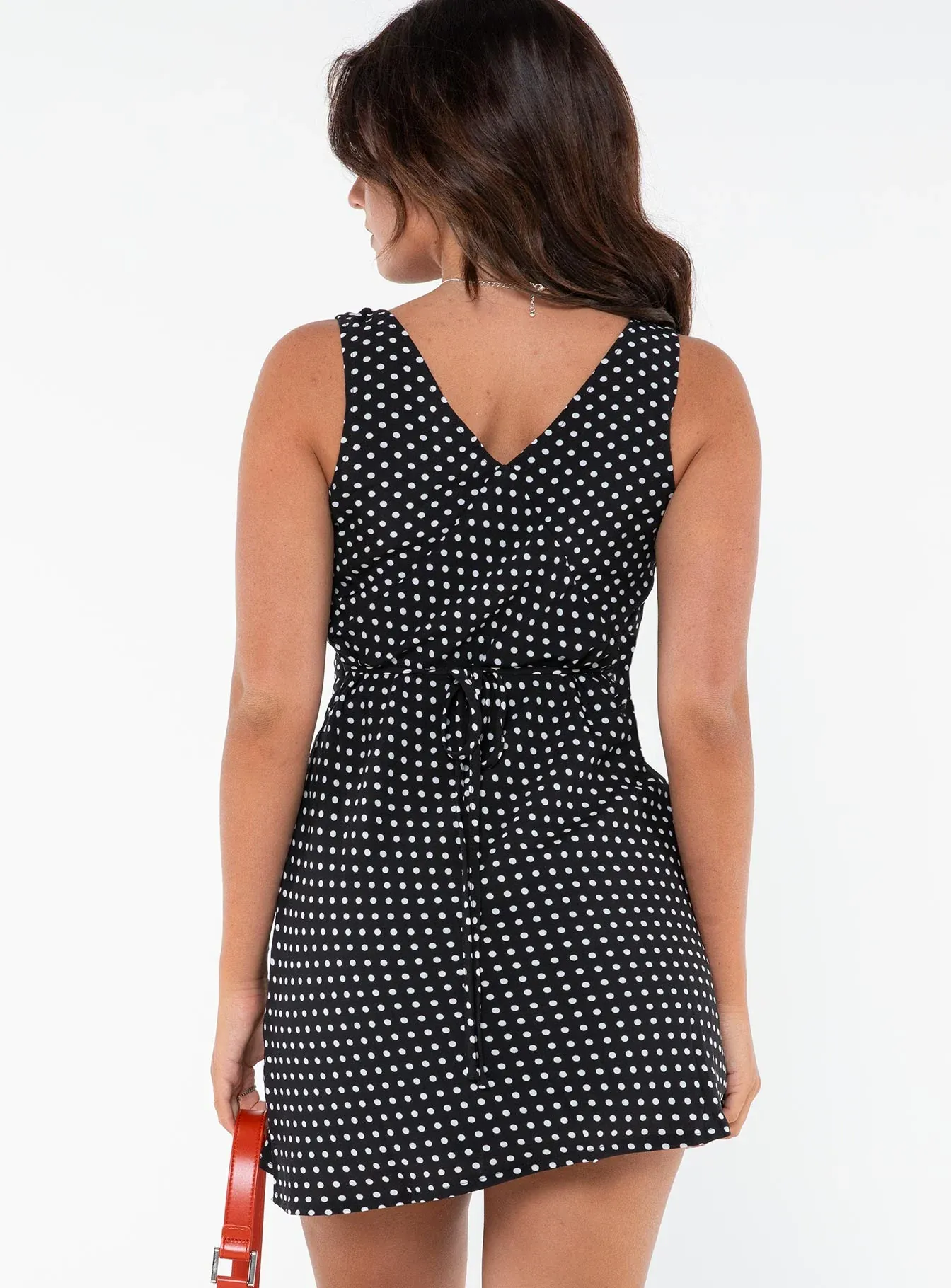 Nellie Mini Dress Black Polka Dot Petite
